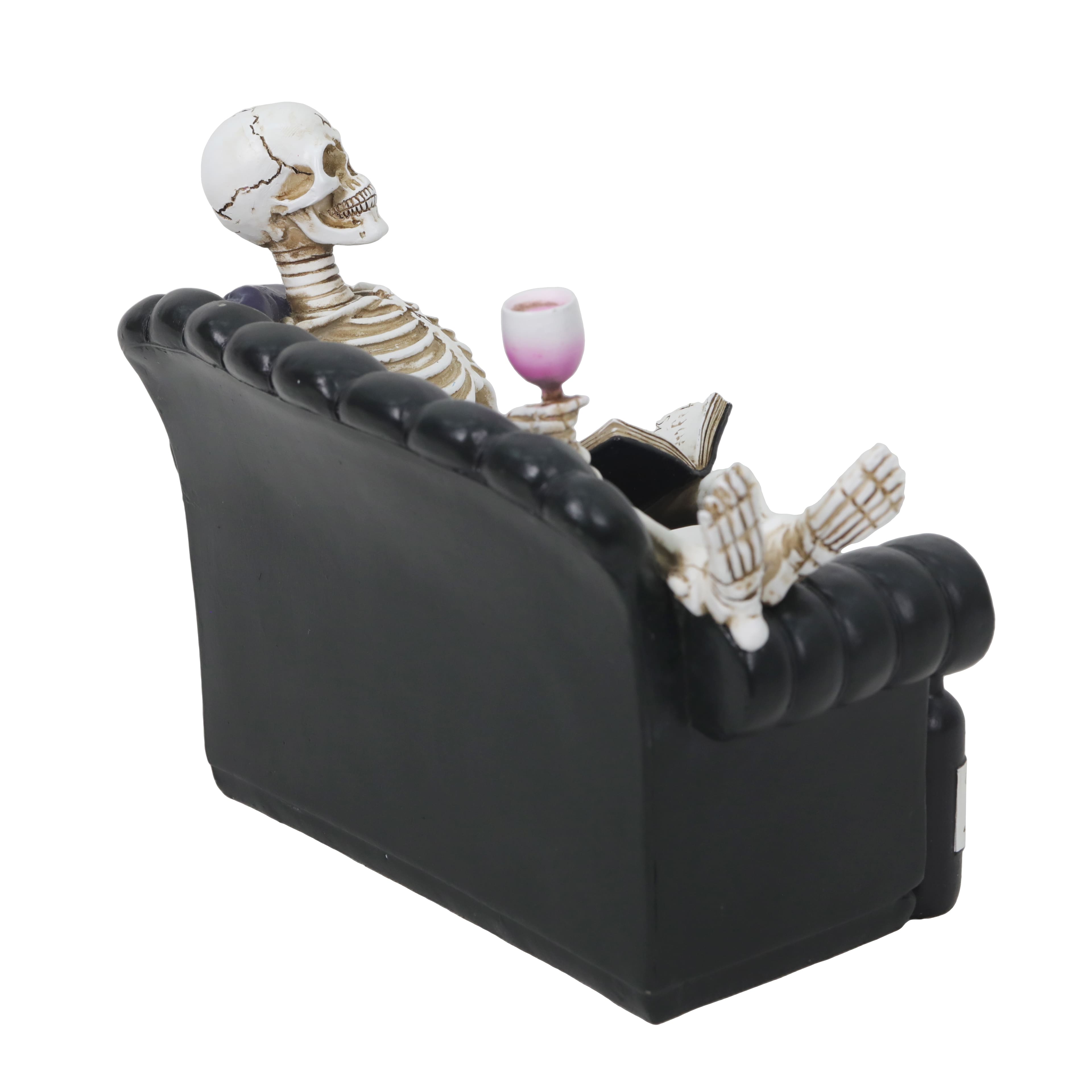 8.75&#x22; Skeleton Lounging with Drink Tabletop D&#xE9;cor by Ashland&#xAE;