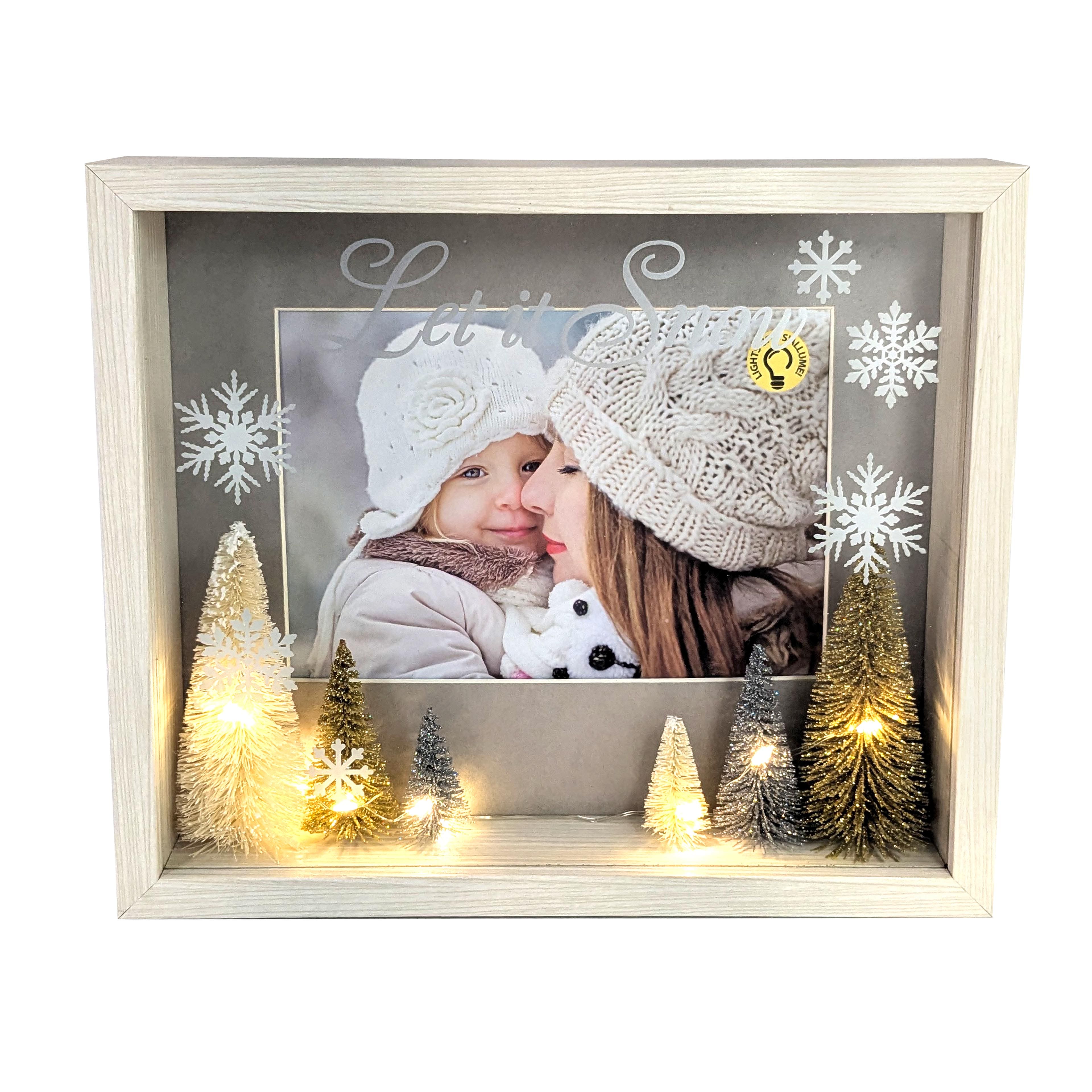 5&#x22; x 7&#x22; LED Let it Snow Tabletop Frame by Studio D&#xE9;cor&#xAE;