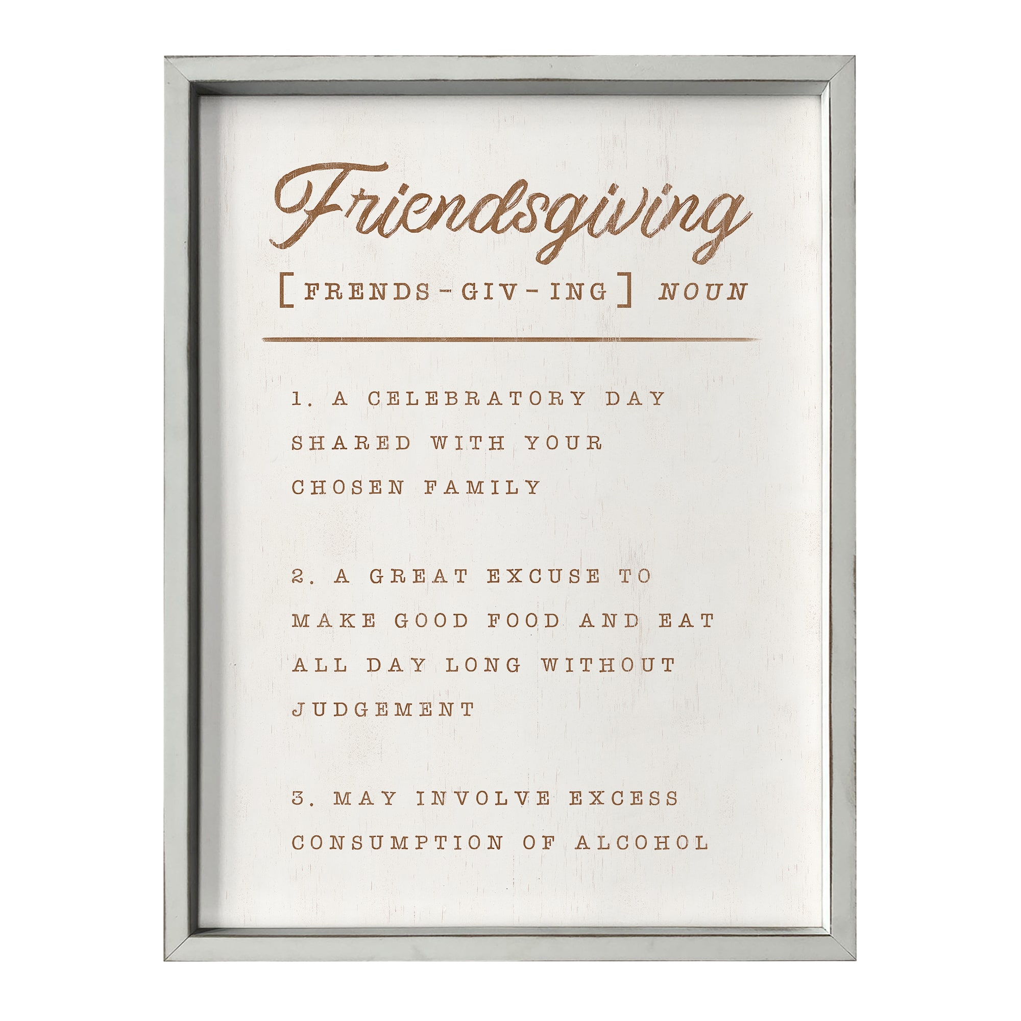Friendsgiving Definition 18&#x22; x 24&#x22; White Framed Print