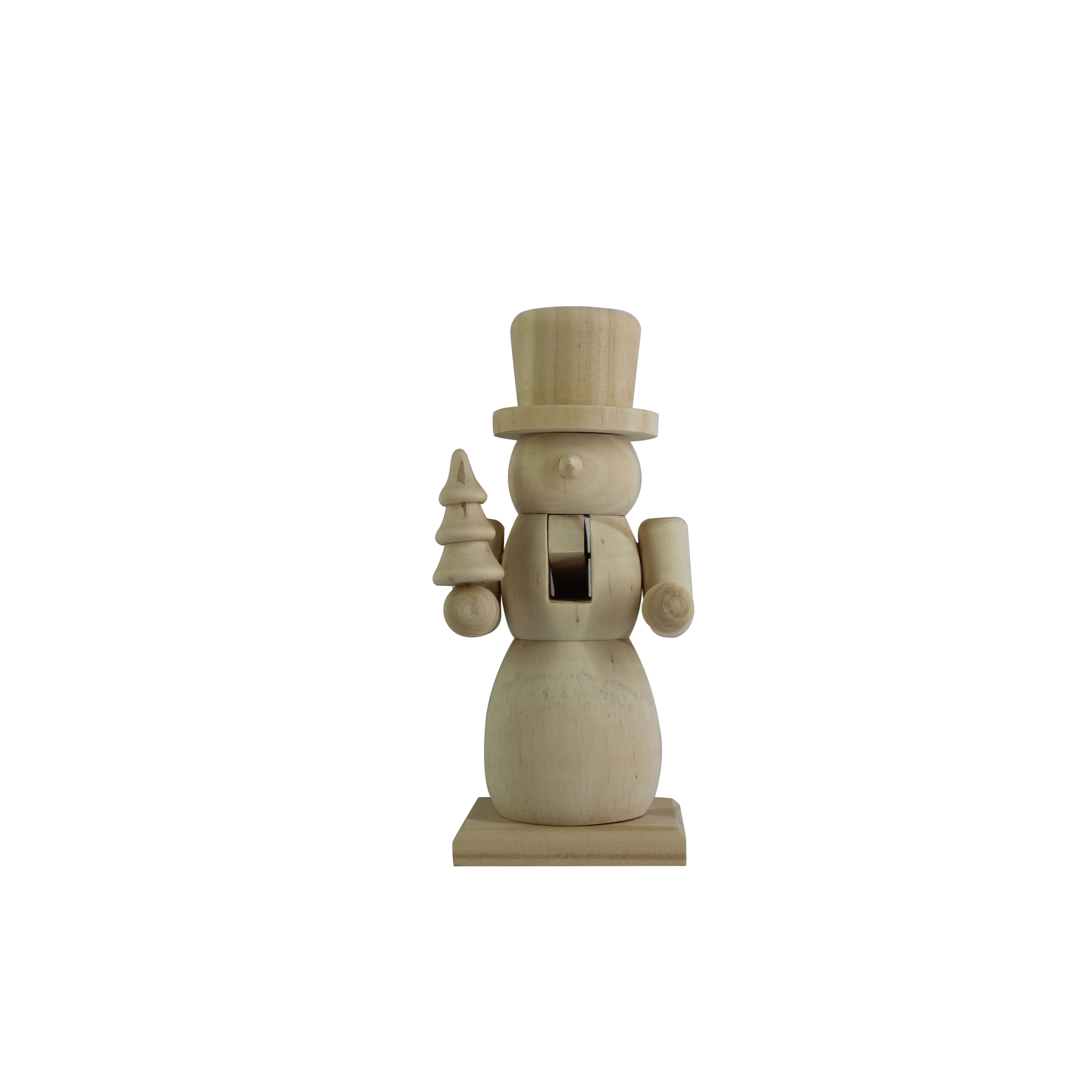 7&#x22; Snowman with Tree DIY Pinewood Nutcracker by Make Market&#xAE;