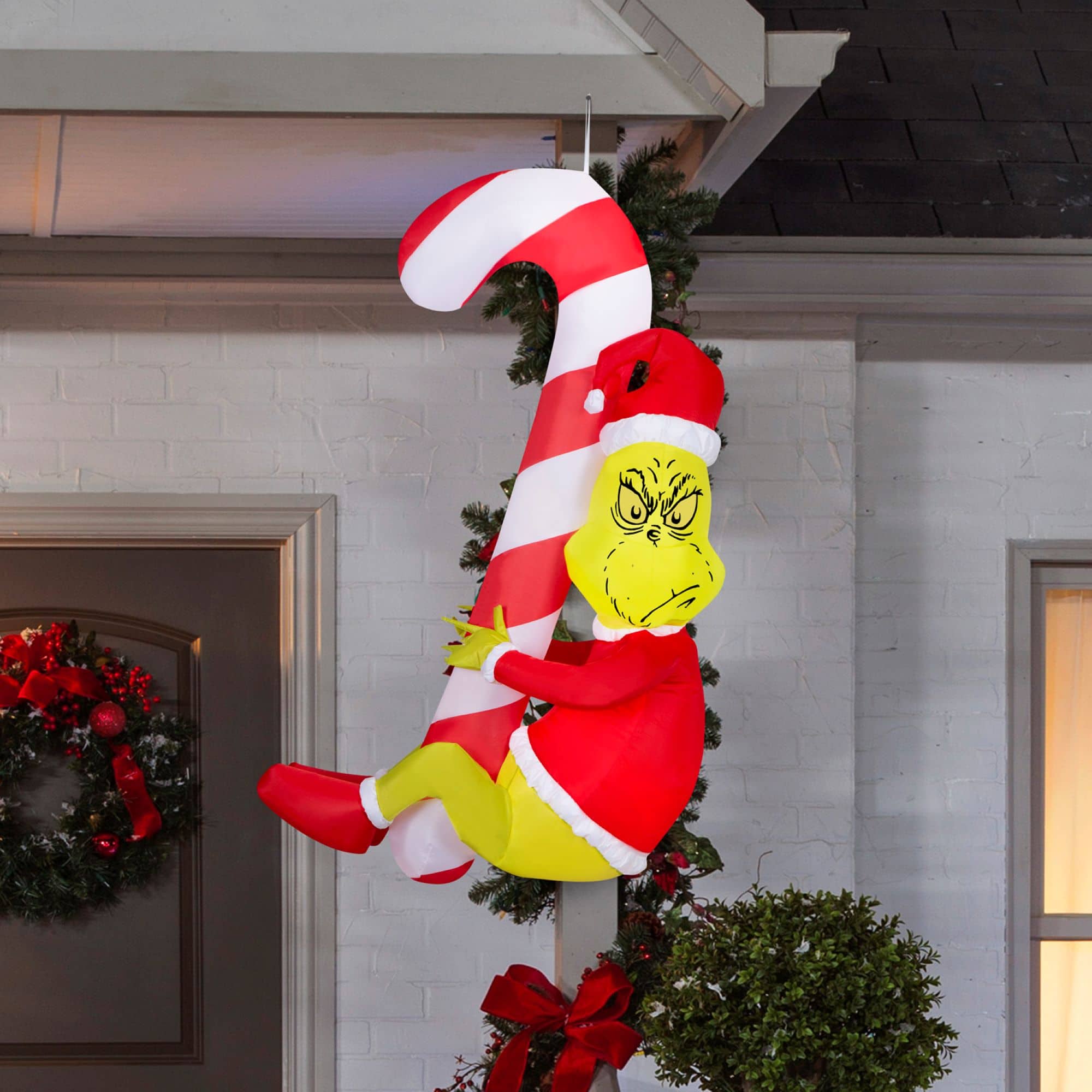4.5ft. Airblown&#xAE; Inflatable Christmas Hanging Grinch with Candy Cane