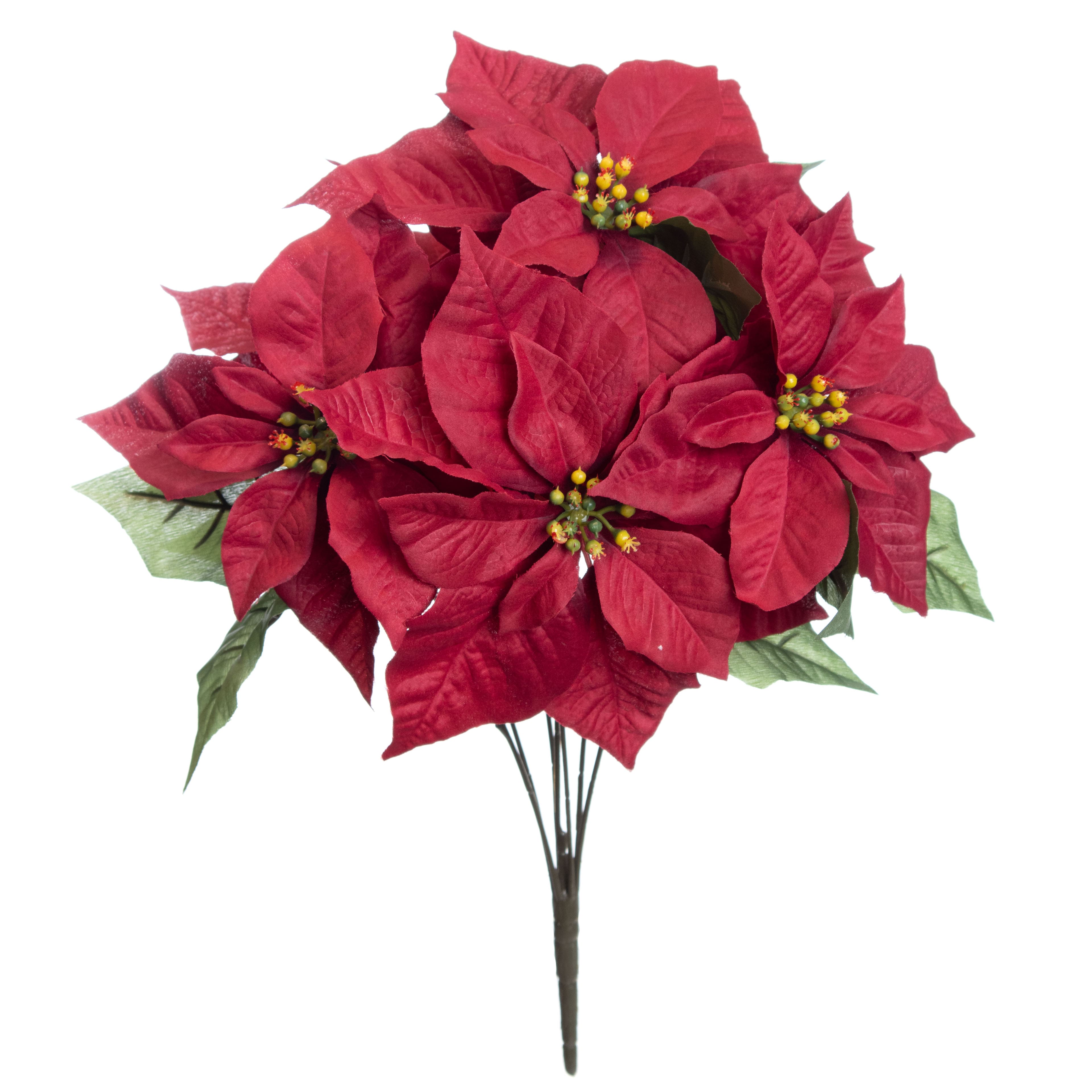 19&#x22; Burgundy Poinsettia Water-Resistant Bush by Ashland&#xAE;