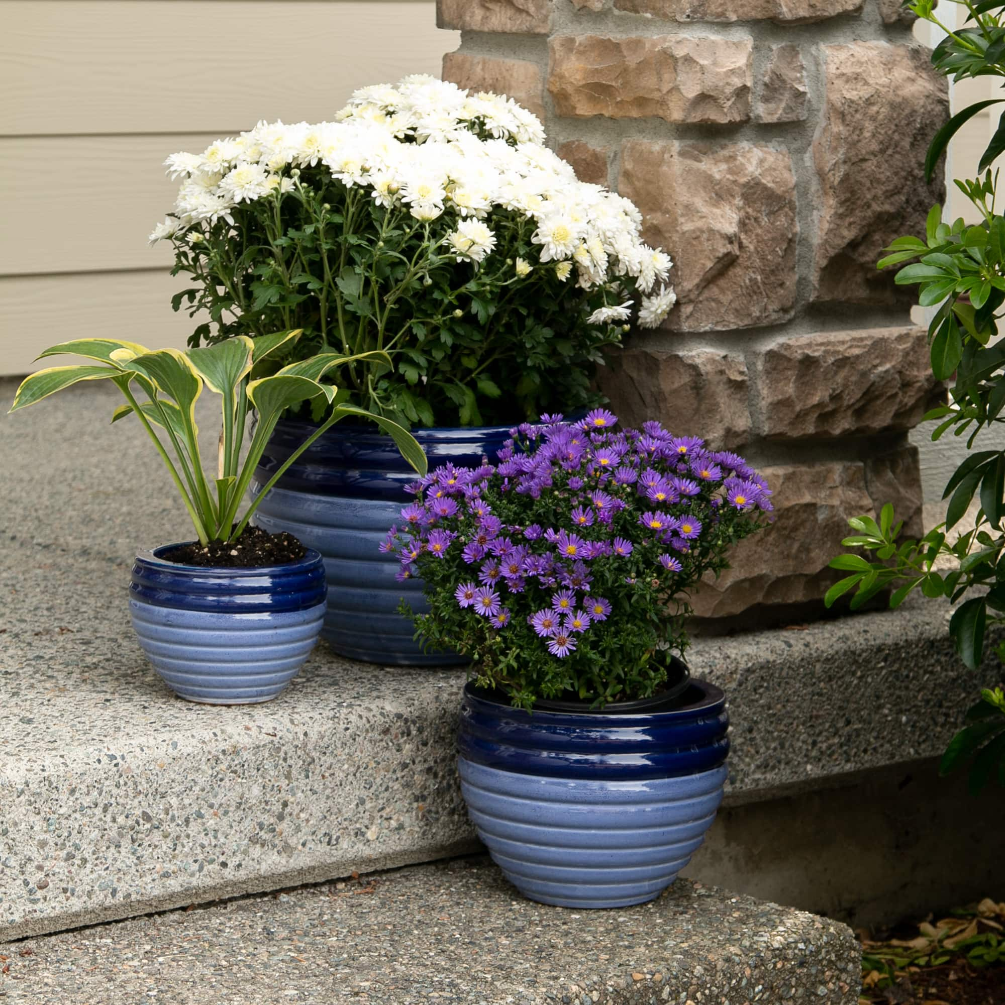 Duo Blue Tone Planter Set