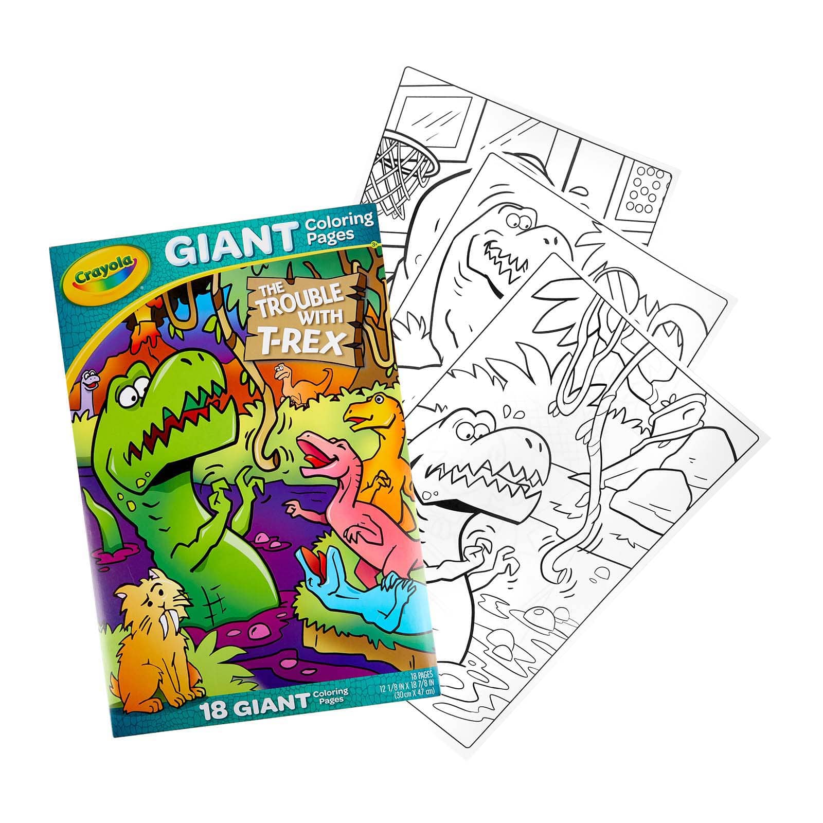 crayola the trouble with trex giant coloring pages