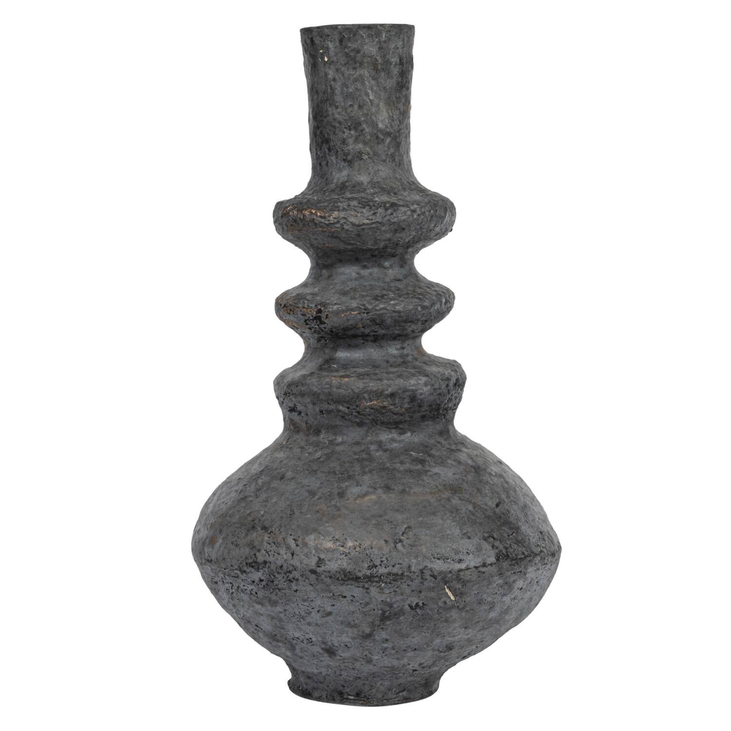 Hello Honey® 17" Black & Gold Tall Decorative Handmade Paper Mache Vase