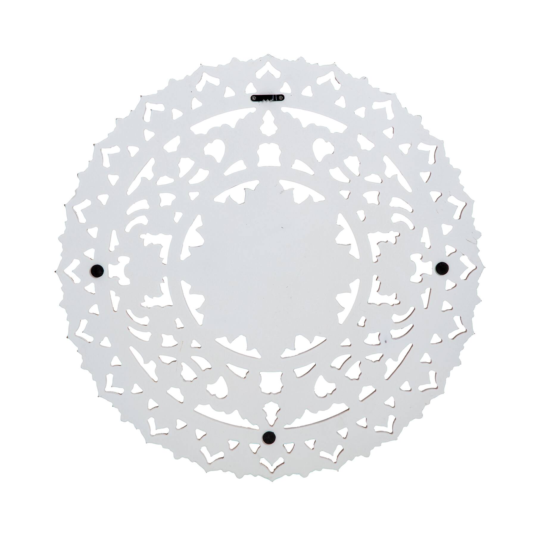 Habitat Etta 24&#x22; White Carved Floral Round Wall Art