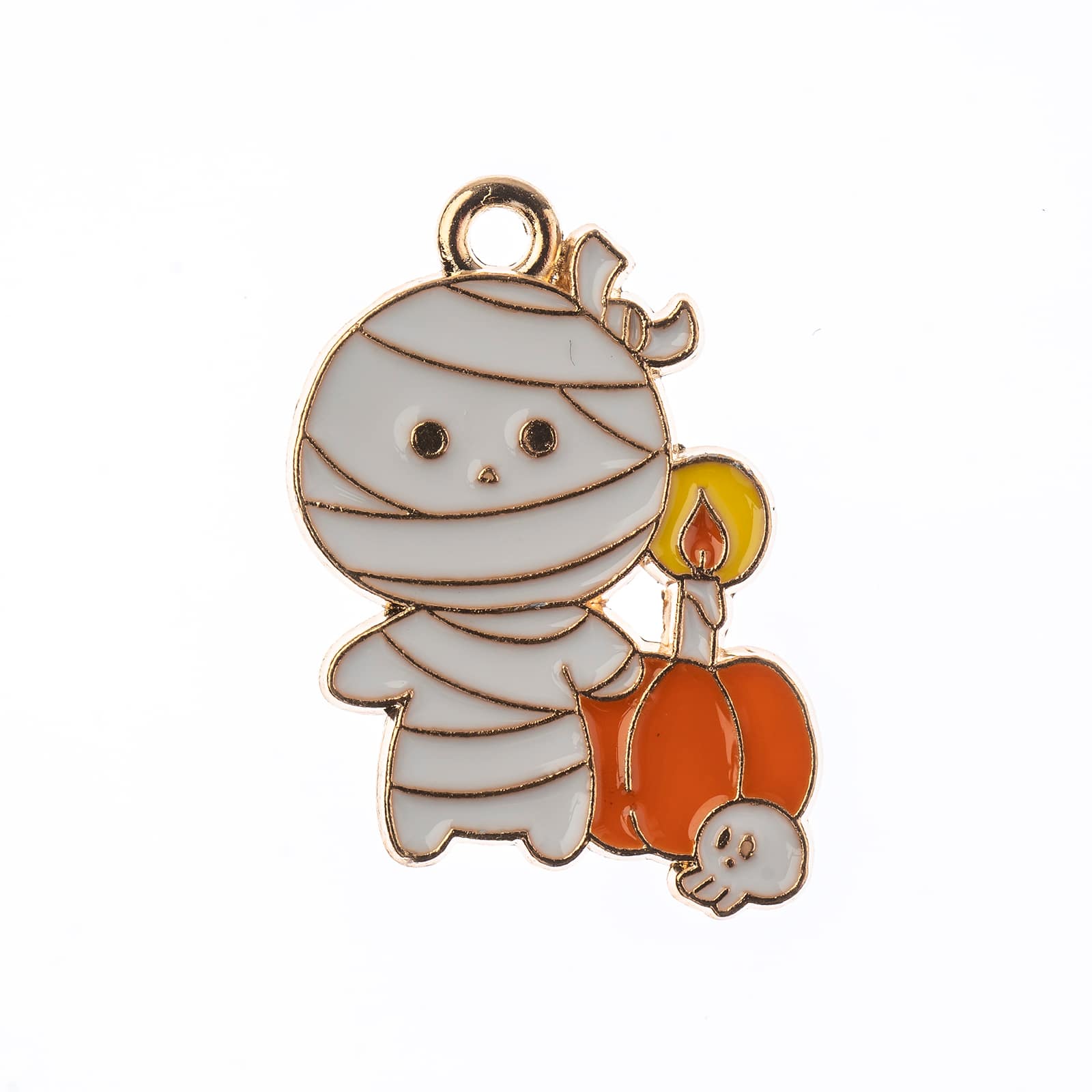 John Bead Sweet &#x26; Petite Halloween Small Mummy with Pumpkin Charms, 6ct.