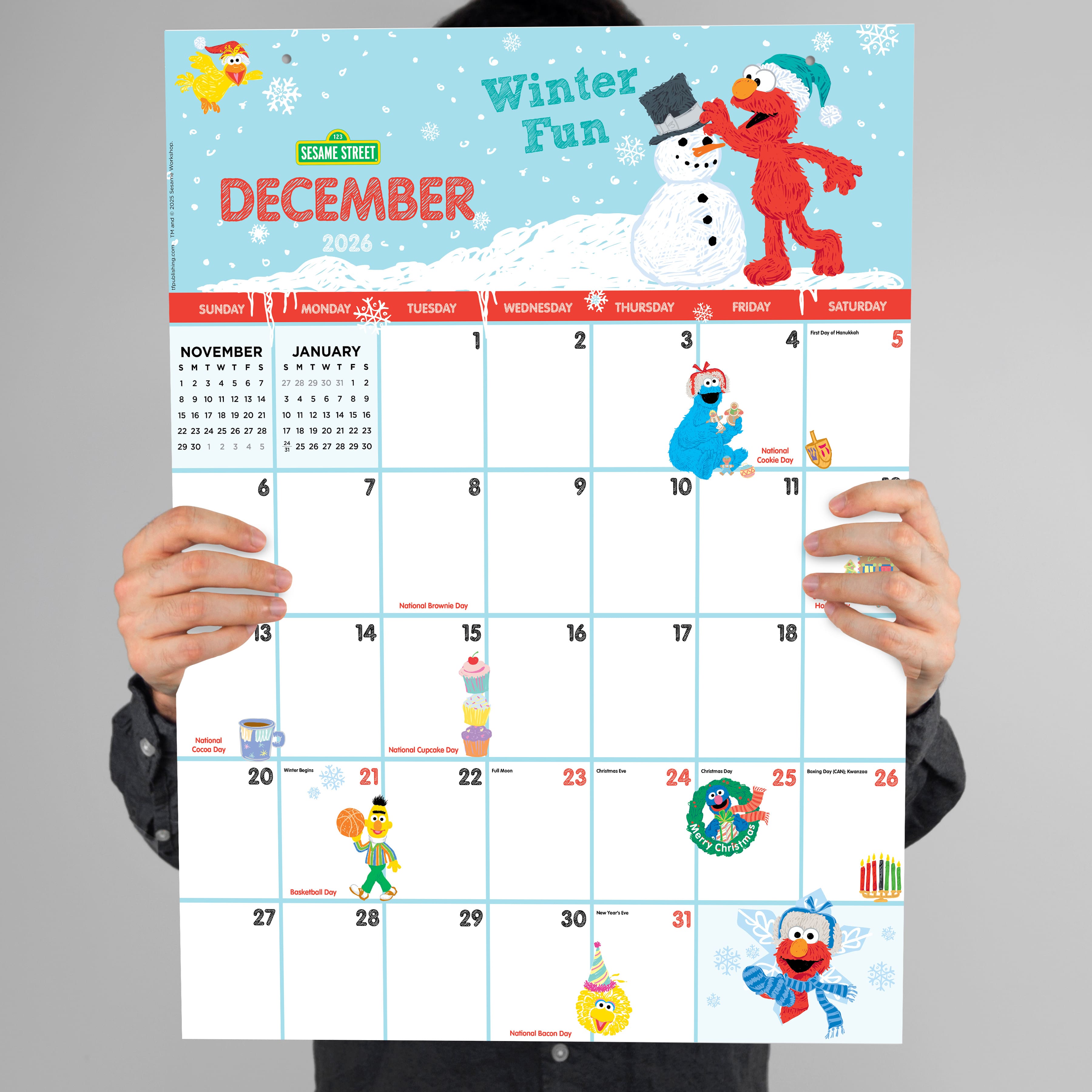 2026 Sesame Street Large Art Poster Wall Calendar