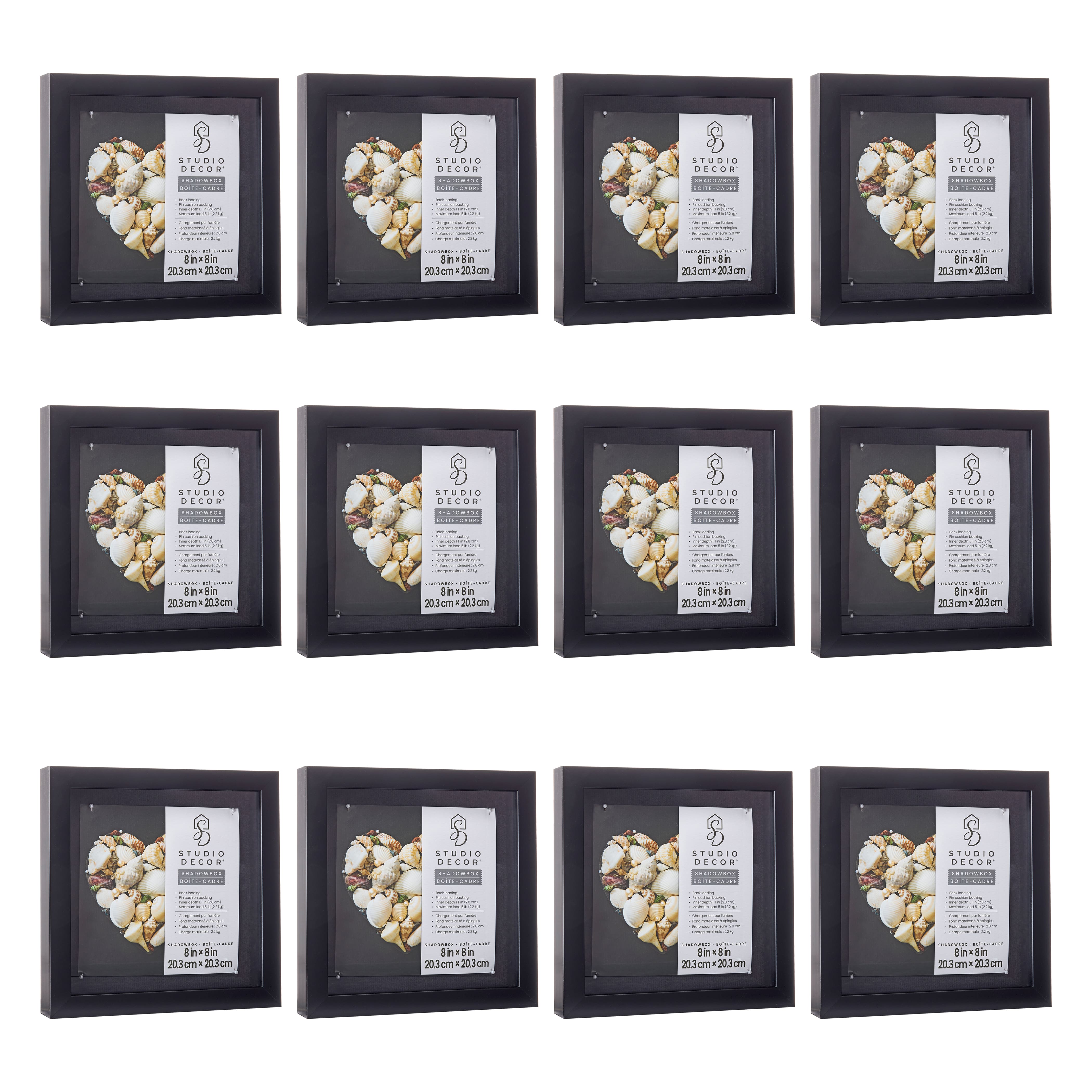 12 Pack: 8&#x22; x 8&#x22; Flat Black Shadow Box by Studio D&#xE9;cor&#xAE;