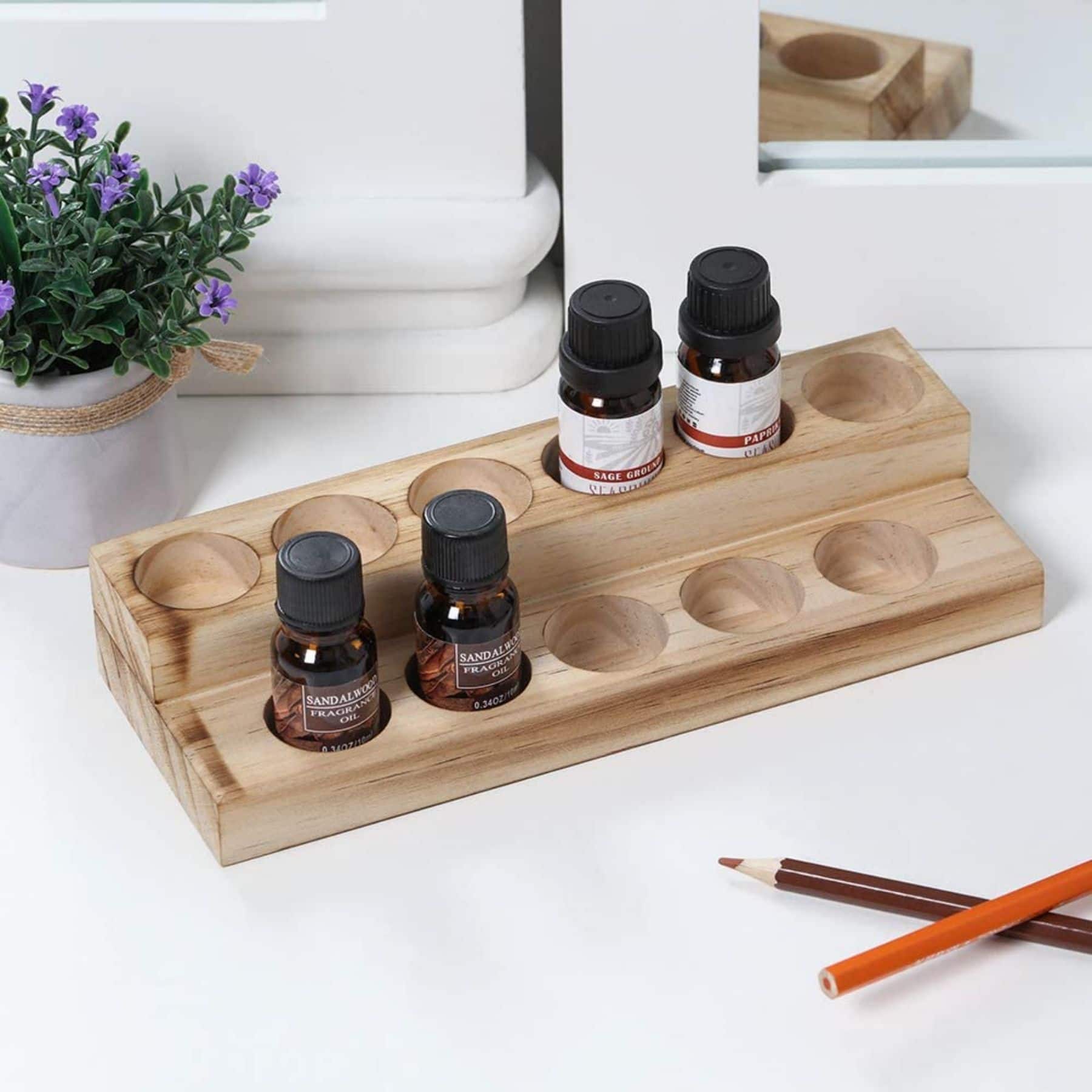 NEX™ Rustic Wooden Essential Oil Display Holder Set