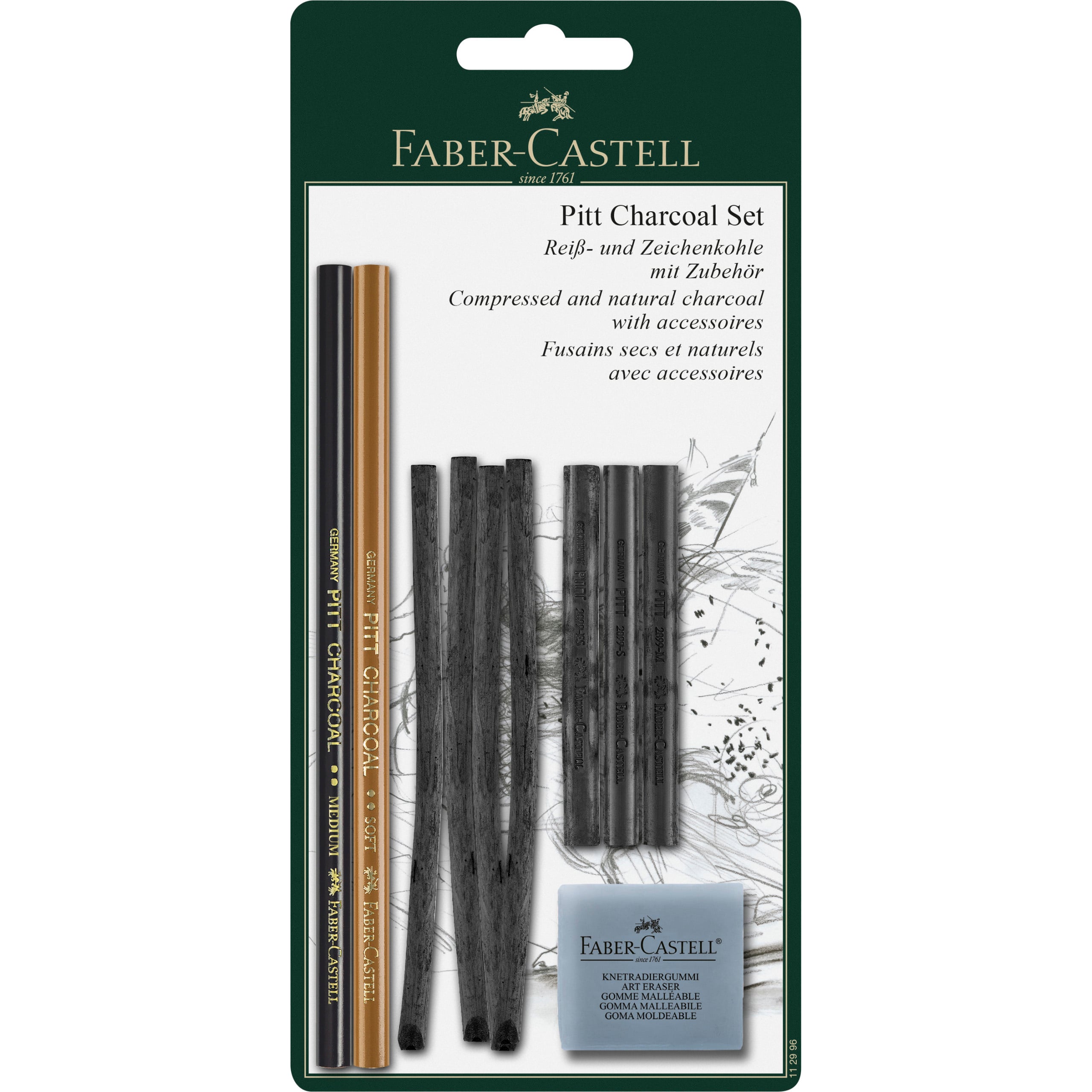 10 Pack: Faber-Castell&#xAE; 10 Piece Pitt Charcoal Set