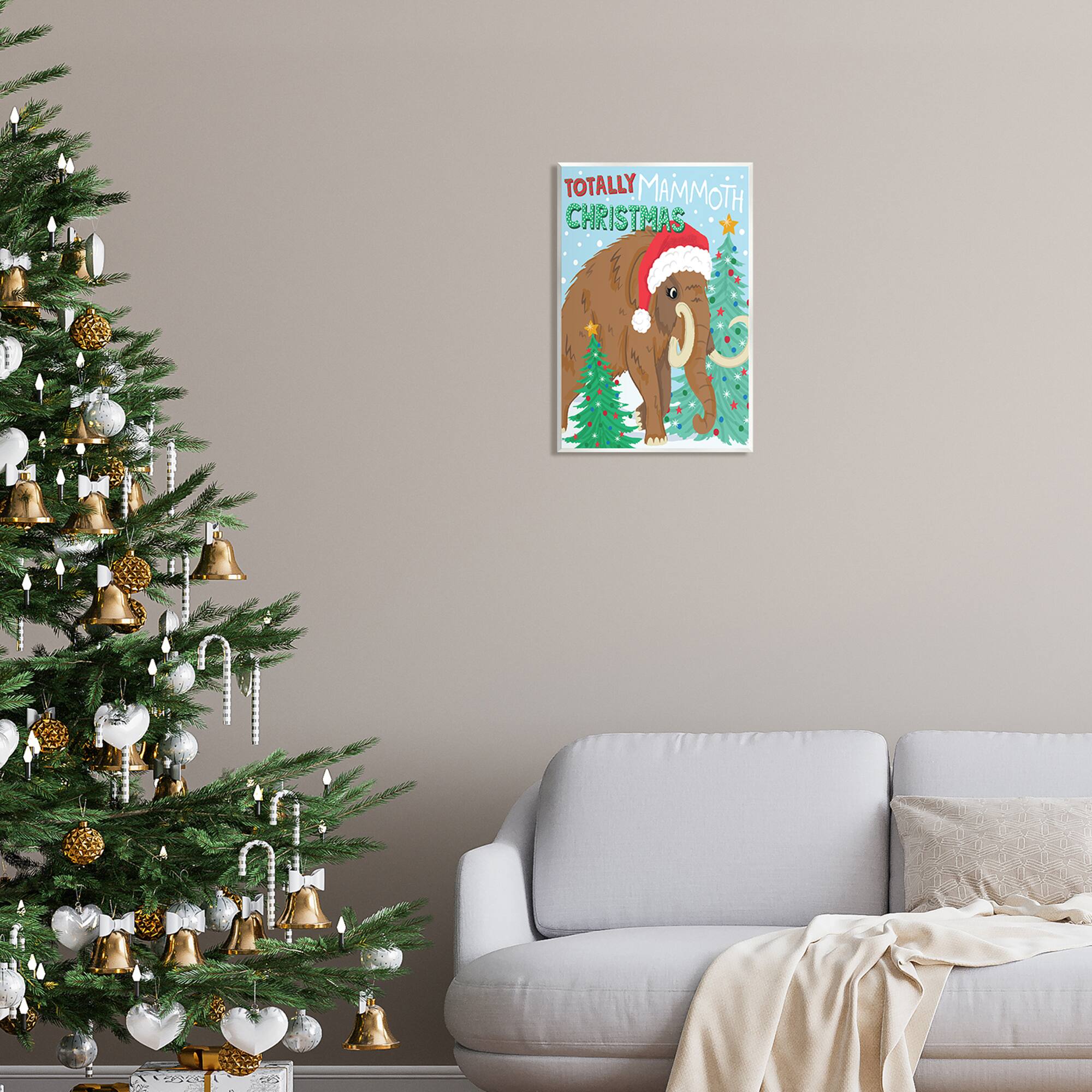 Stupell Industries Totally Mammoth Christmas Scene Wall Plaque Art