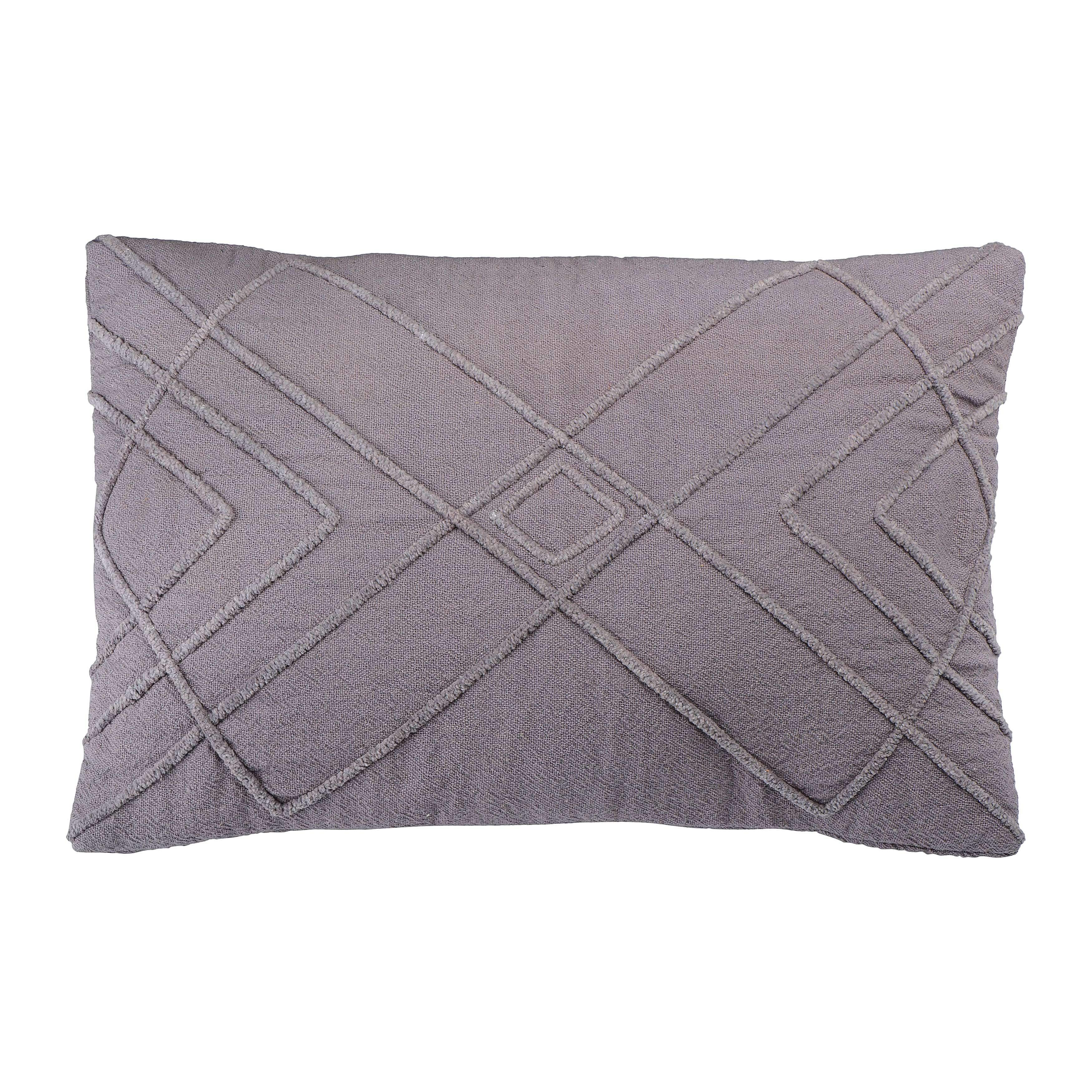 Hello Honey® Embroidered Cotton Geometric Lumbar Pillow