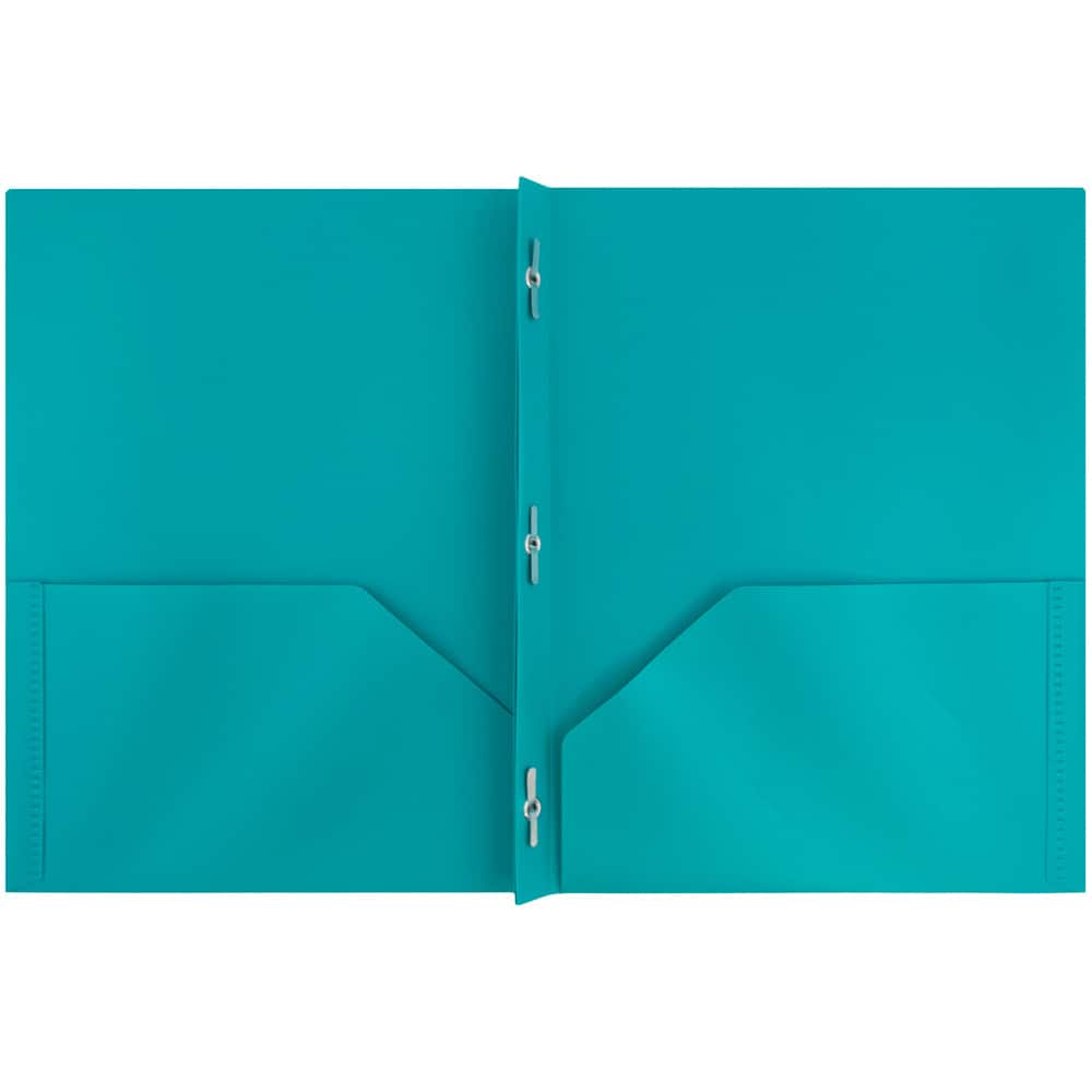 JAM Paper 9.5" x 11" Plastic 2 Pocket School POP Folders with Clasps, 6ct.