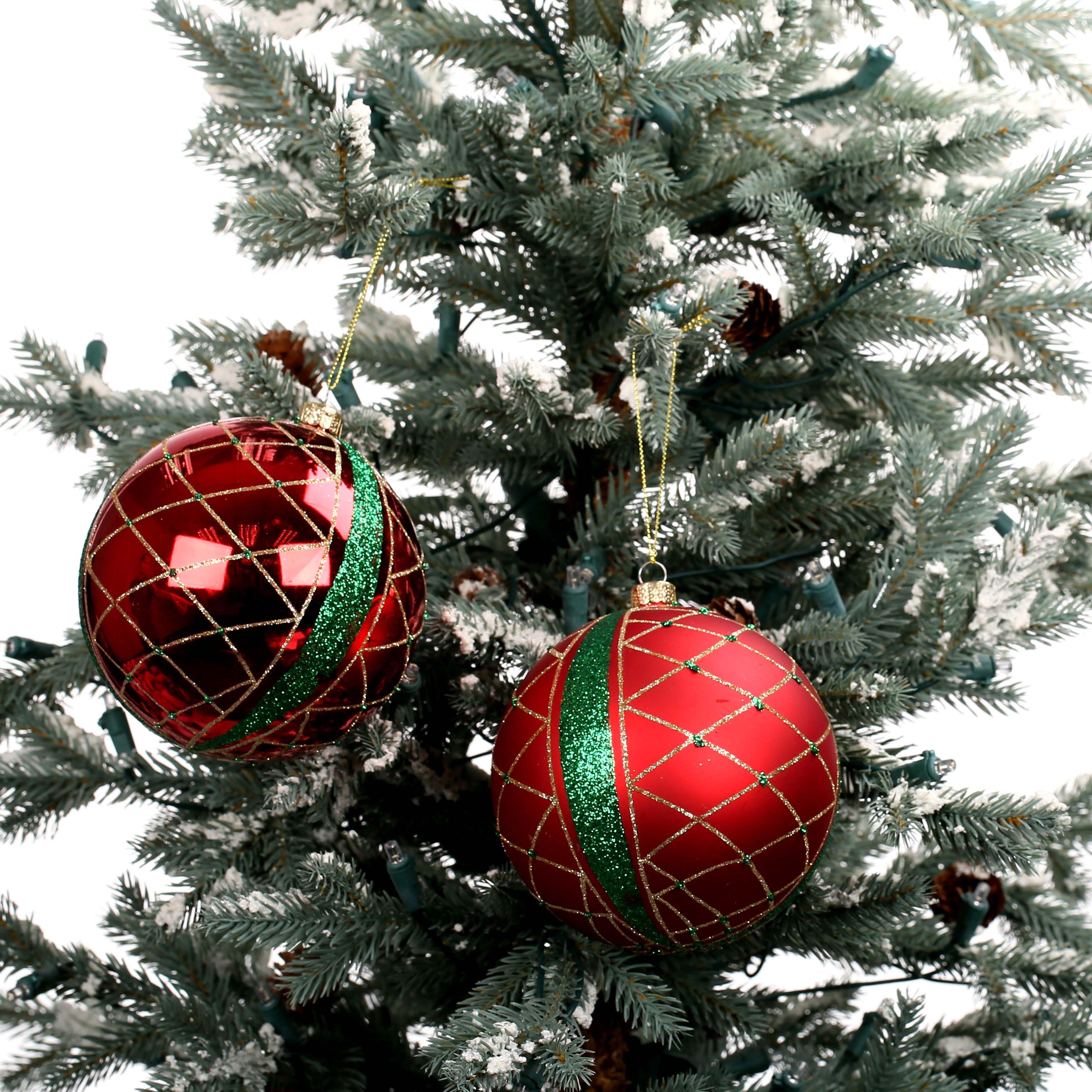 2 Pack 5&#x22; Red Ball Shatterproof Ornaments by Ashland&#xAE;