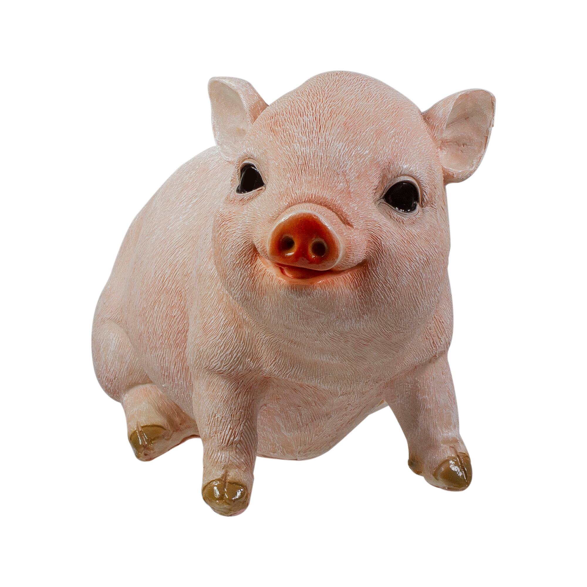 12.5" Realistic Pink Piglet Outdoor Garden Statue