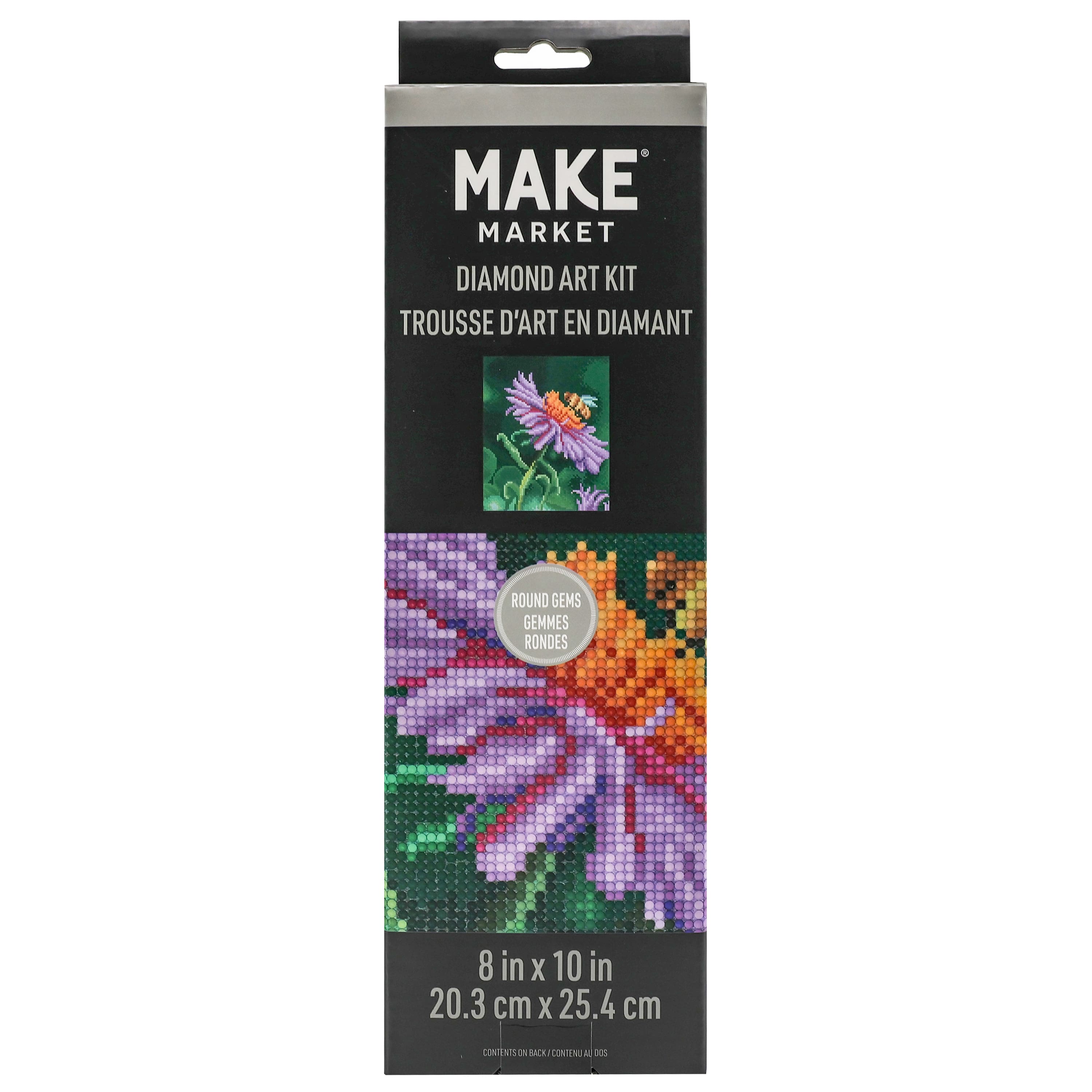 8" x 10" Flower & Bee Diamond Art Kit by Make Market®