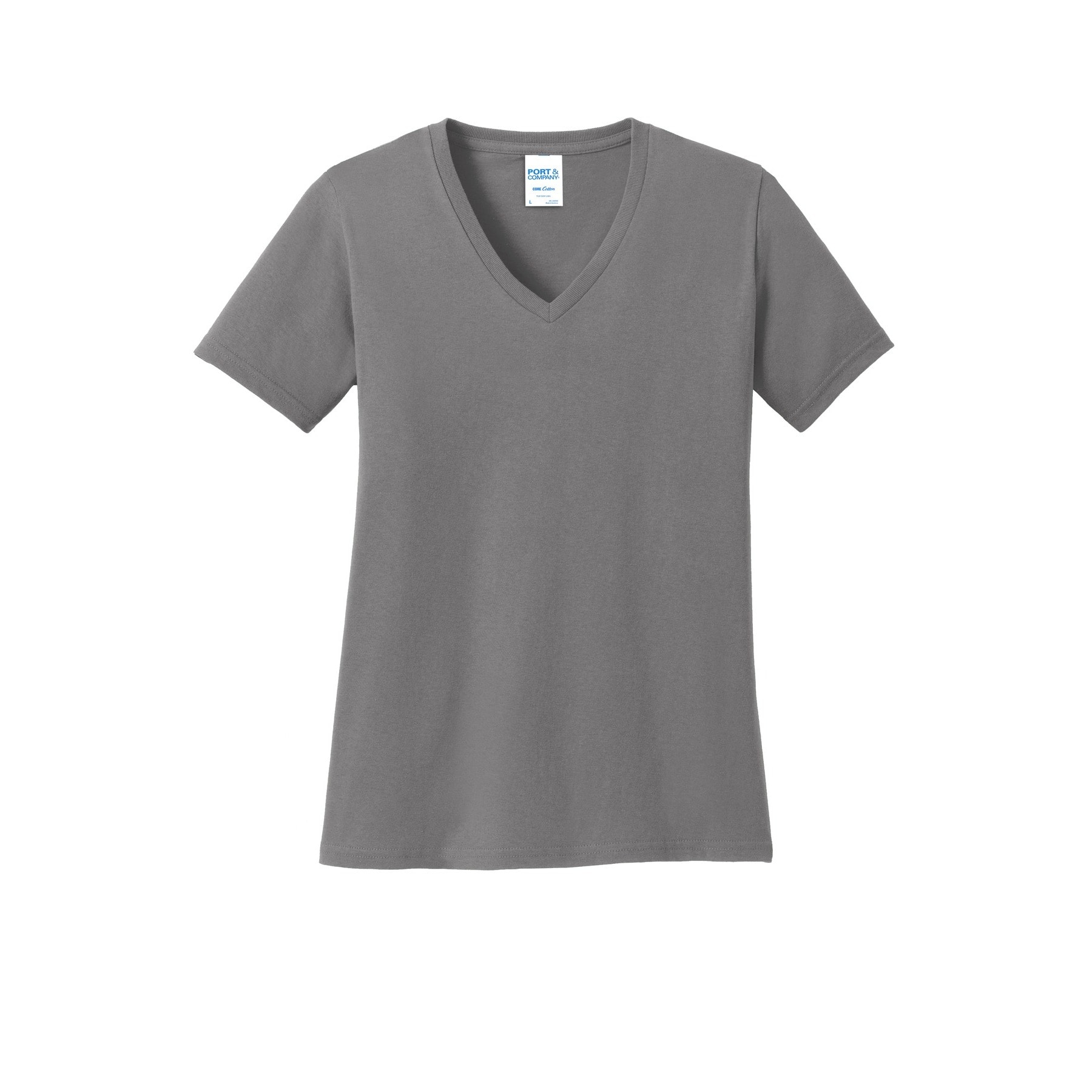 Port &#x26; Company&#xAE; Ladies Core Cotton Neutrals V-Neck T-Shirt