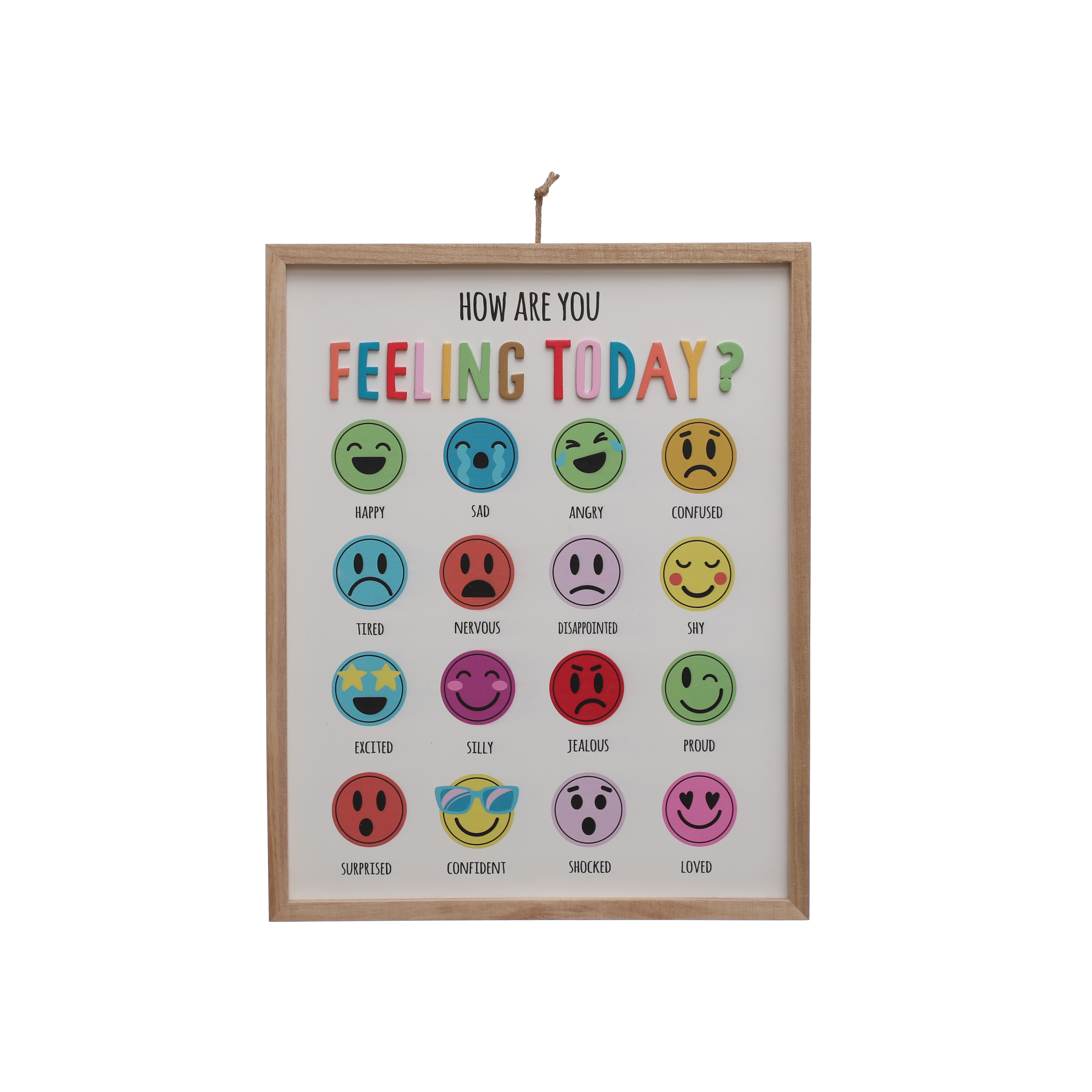 15.75&#x22; Feeling Emoji Sign Wall D&#xE9;cor by B2C&#x2122;