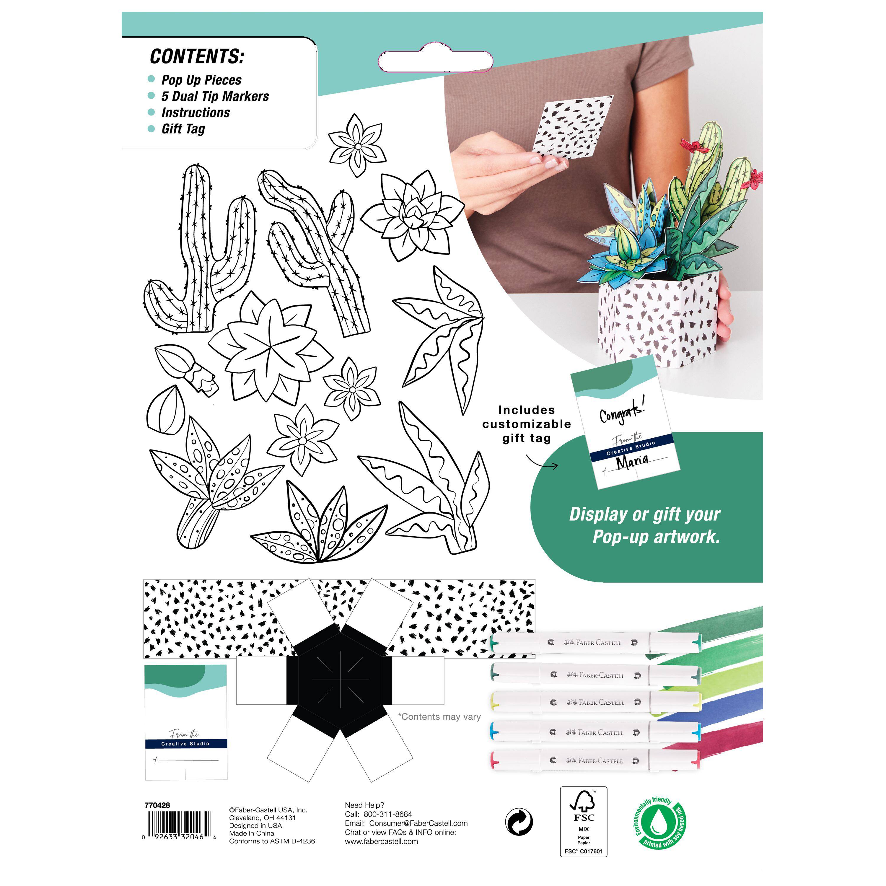 Faber-Castell&#xAE; Succulents Pop Up Coloring Bouquet