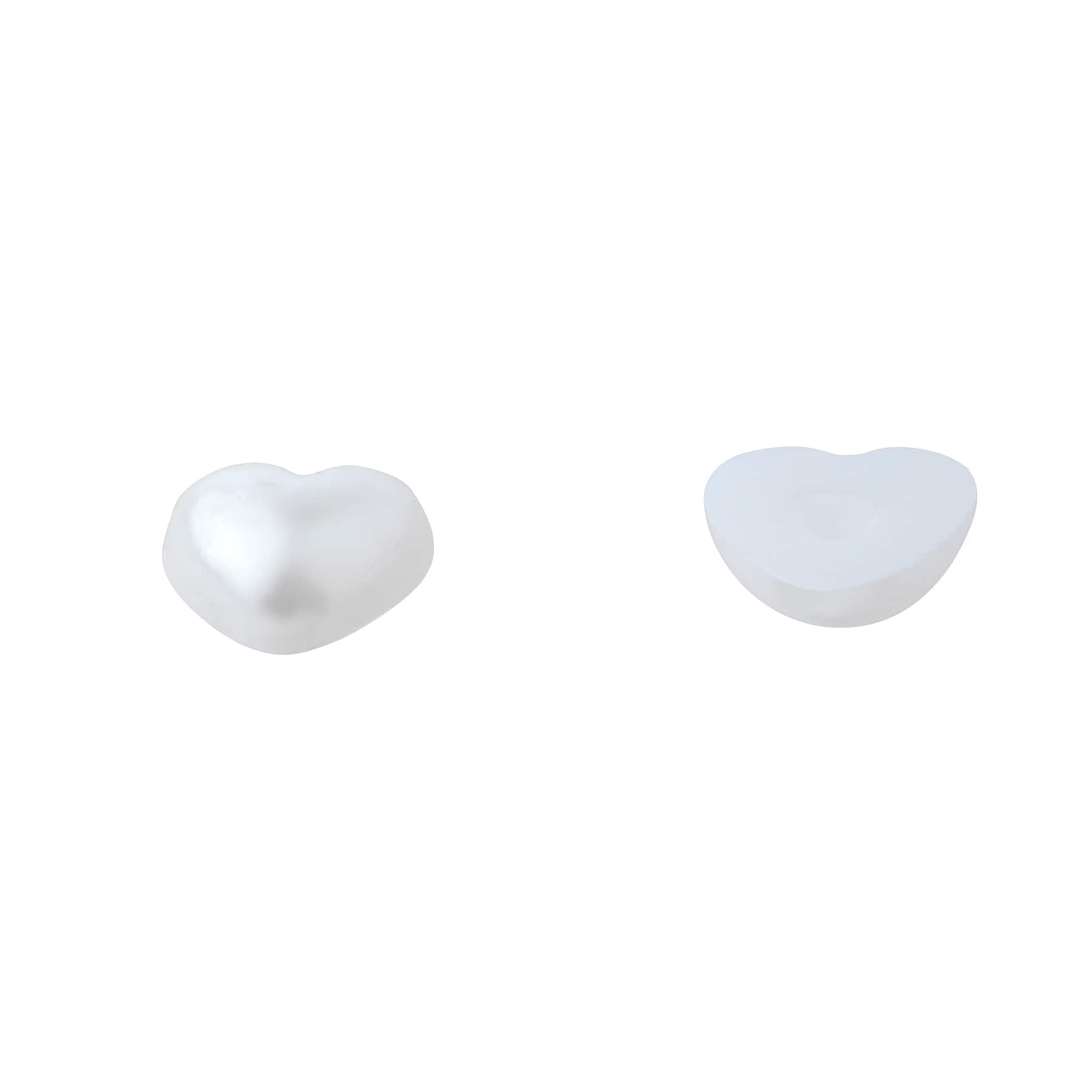 7.4mm White AB Flatback Plastic Pearl Hearts, 300ct. by Bead Landing&#x2122;