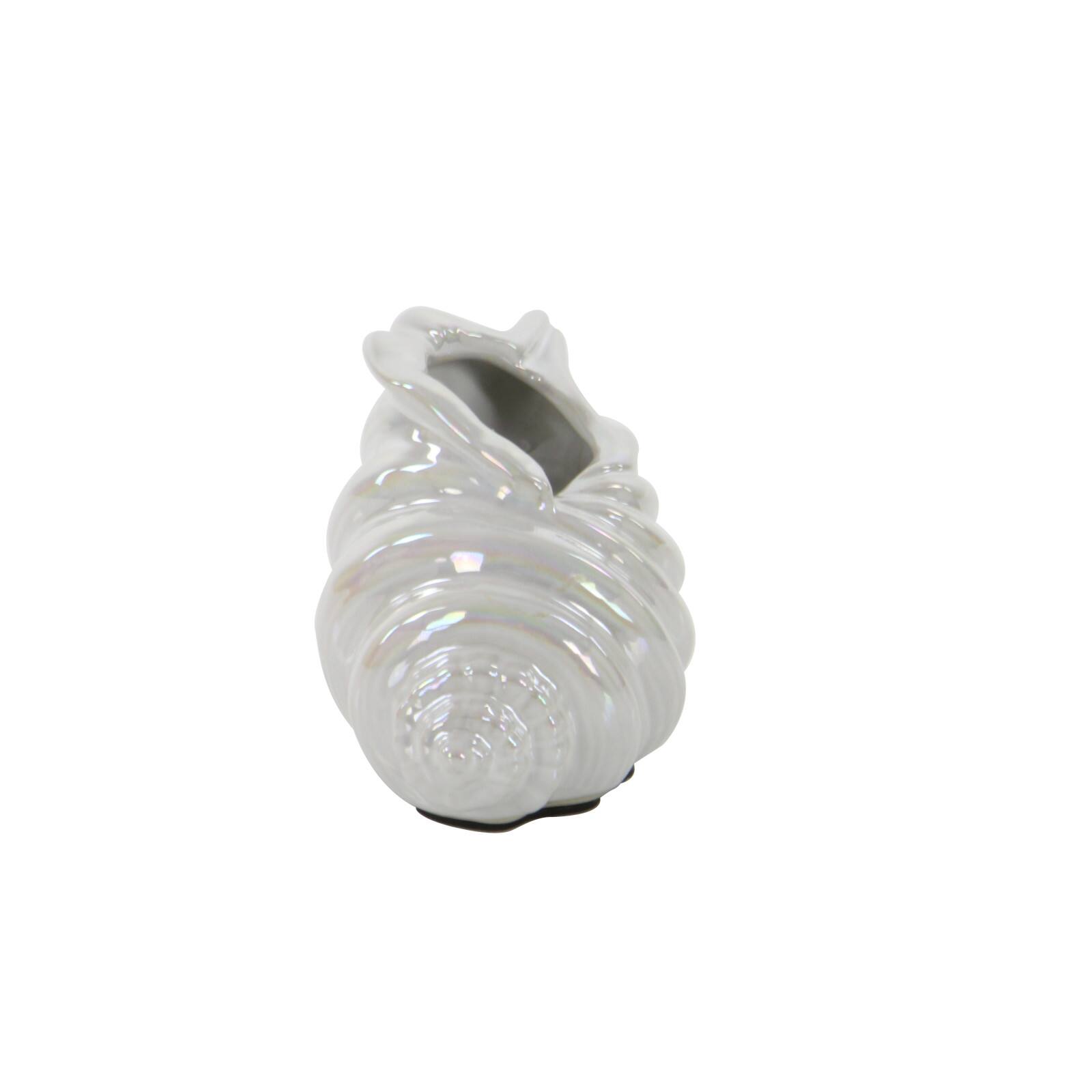 White Porcelain Coastal Seashell Sculpture Set