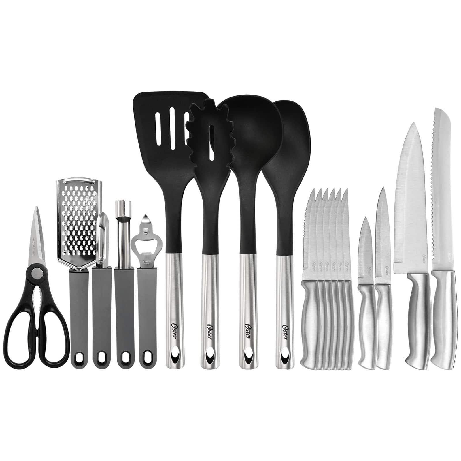 Oster 19 Piece Nylon & Stainless Steel Kitchen Tool & Utensil Set