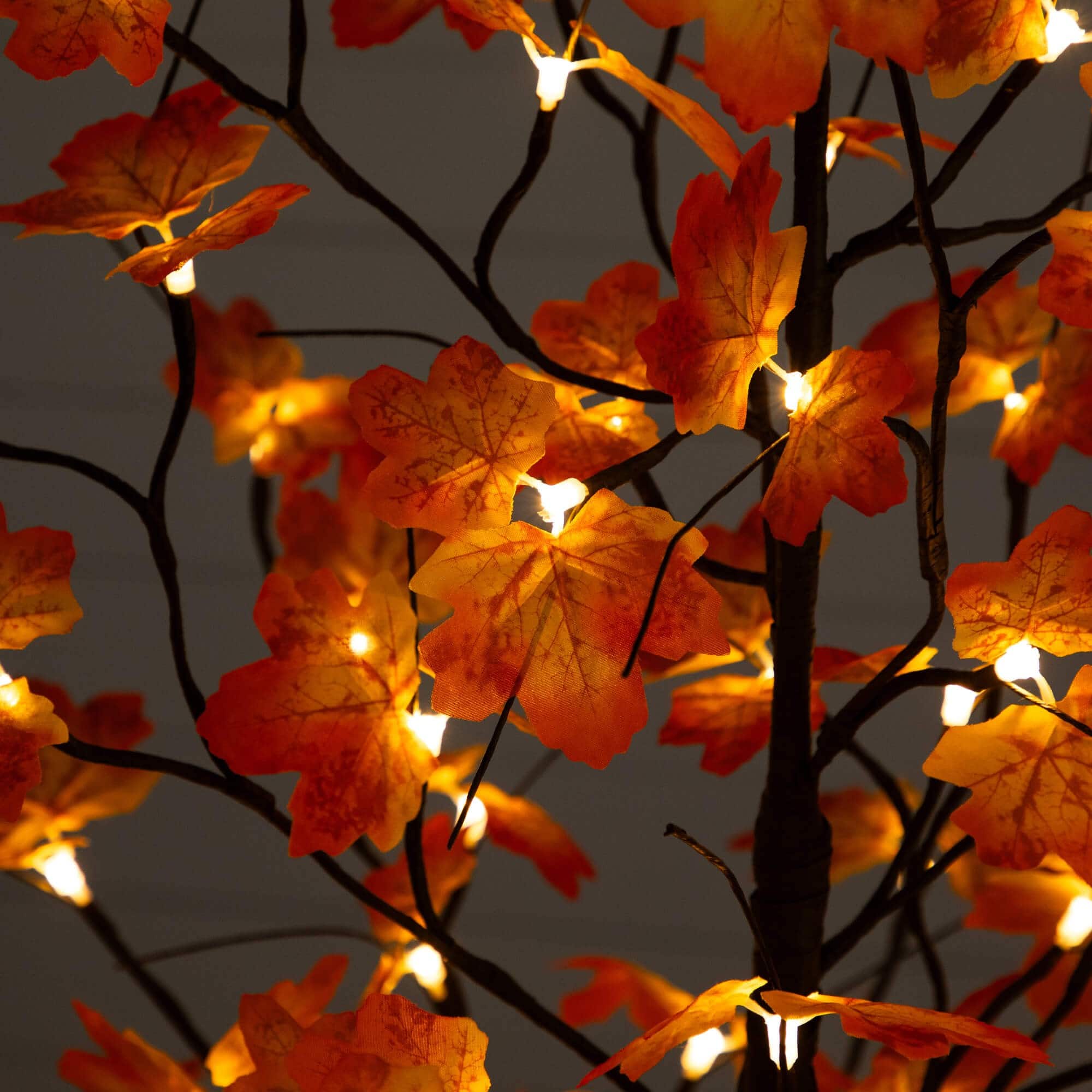 5ft. Pre-Lit Minimalist Autumn Maple Artificial Fall Tree with 96 Warm White LED Lights