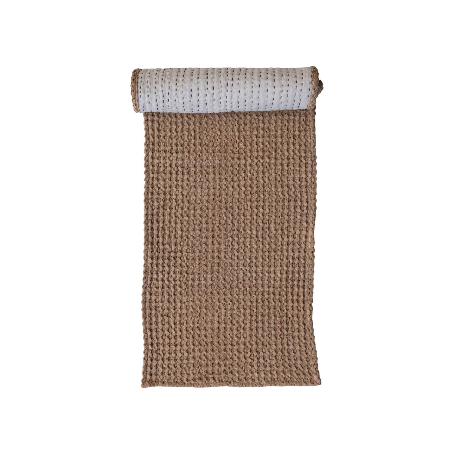 Hello Honey® 6ft. Brown Waffle Weave Cotton Table Runner