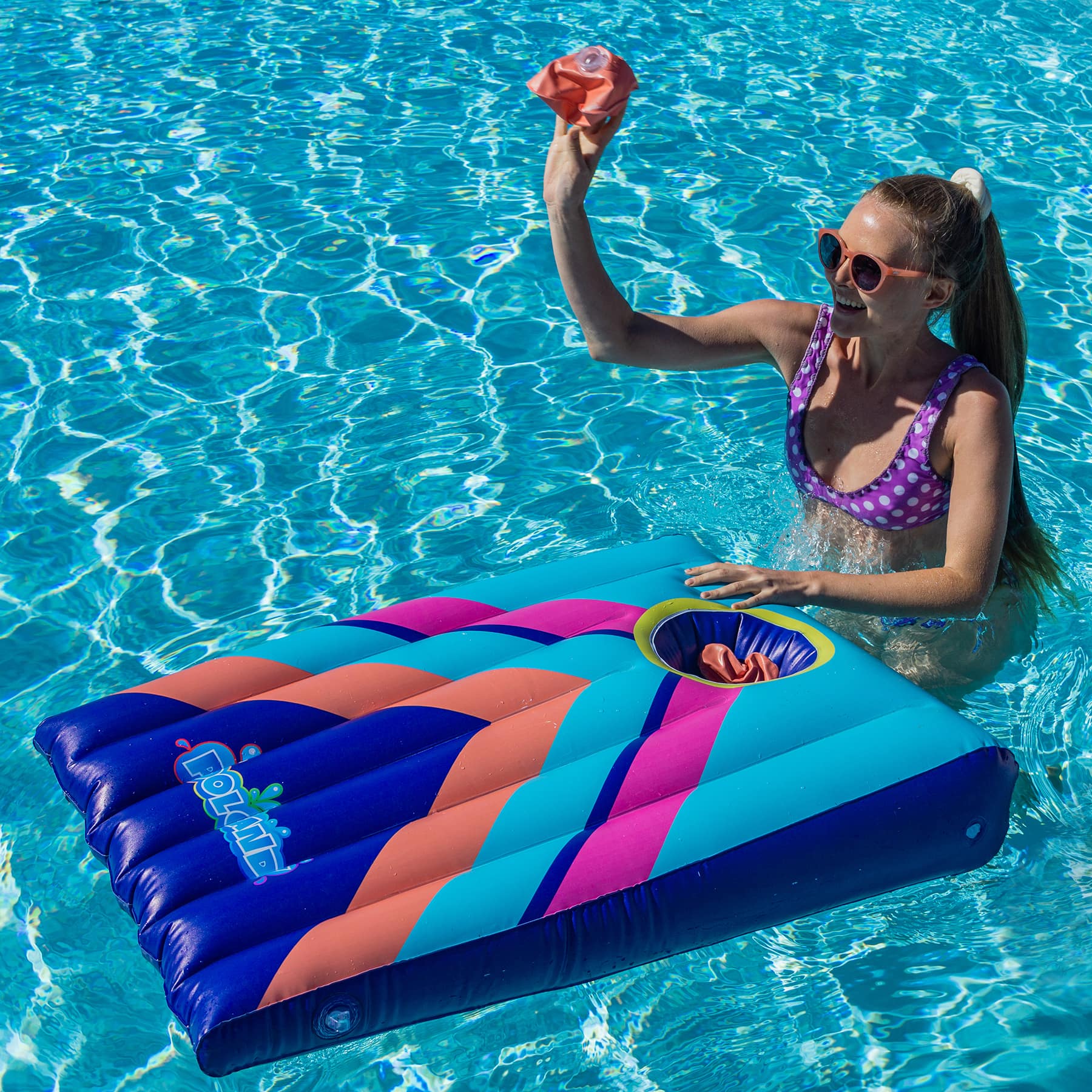 3.5ft. PoolCandy Floating Inflatable Cornhole Toss Game