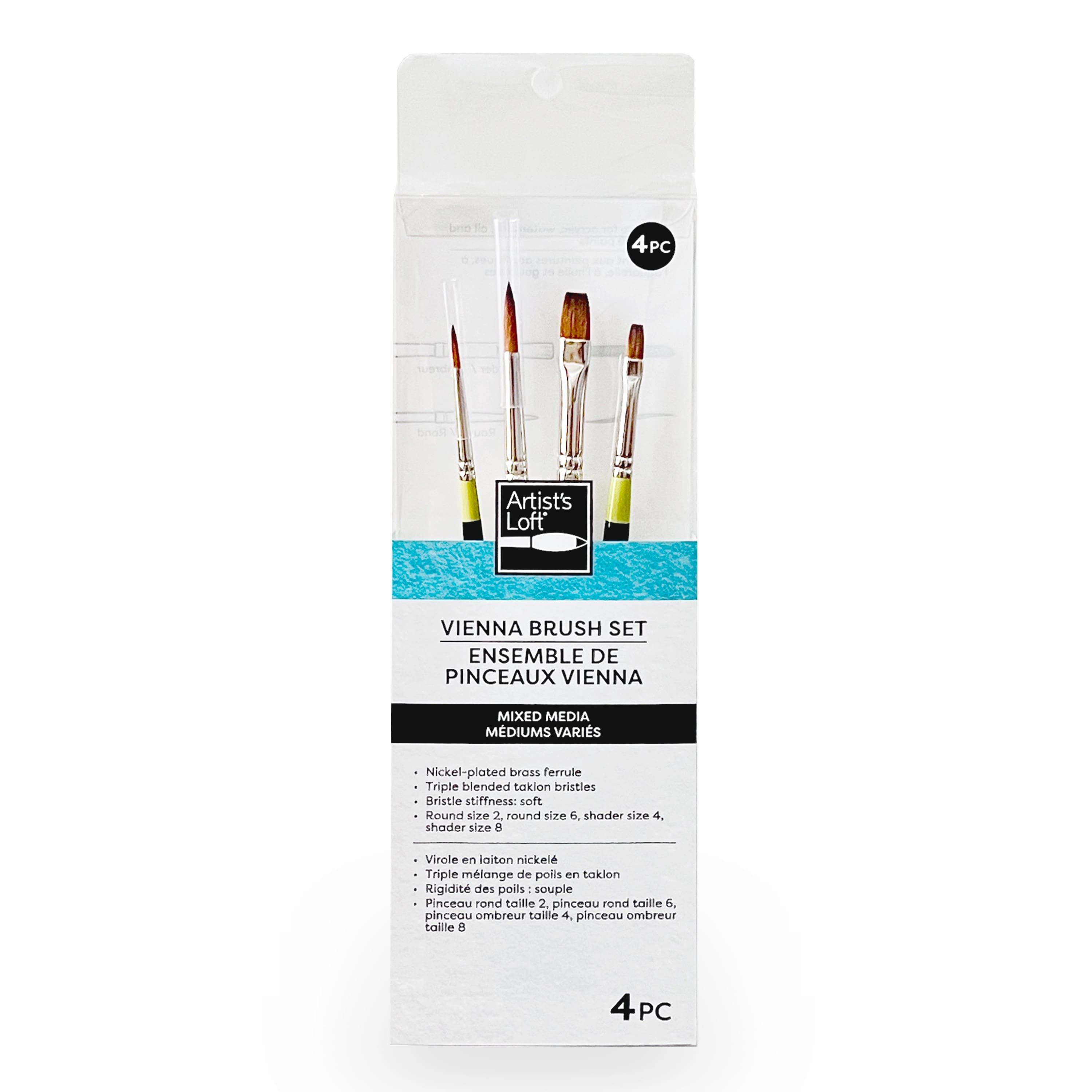 4-Piece Mixed Media Vienna Brush Set No.2 by Artist&#x27;s Loft&#xAE;