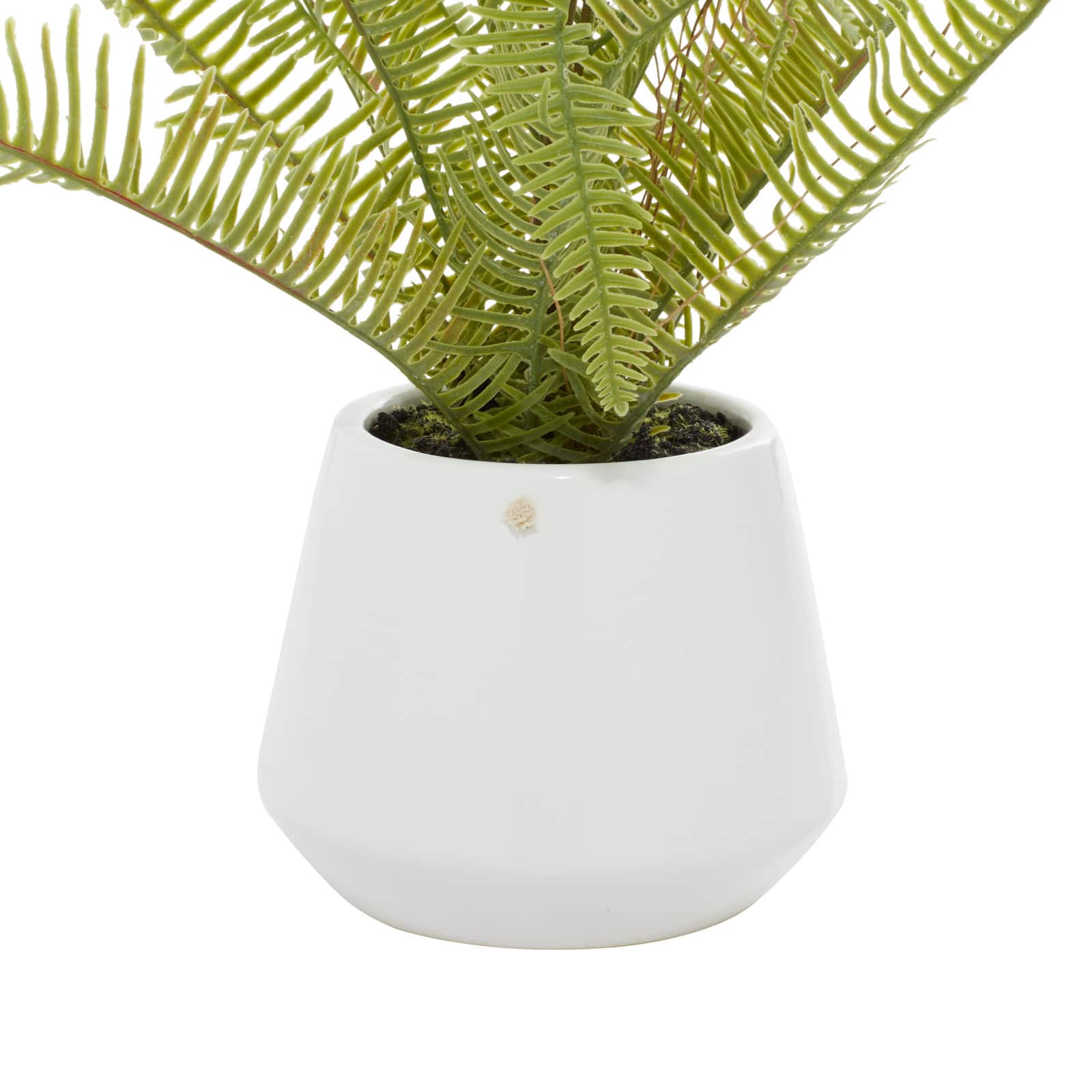 White Ceramic Contemporary Artificial Foliage, 18" x 16" x 14"