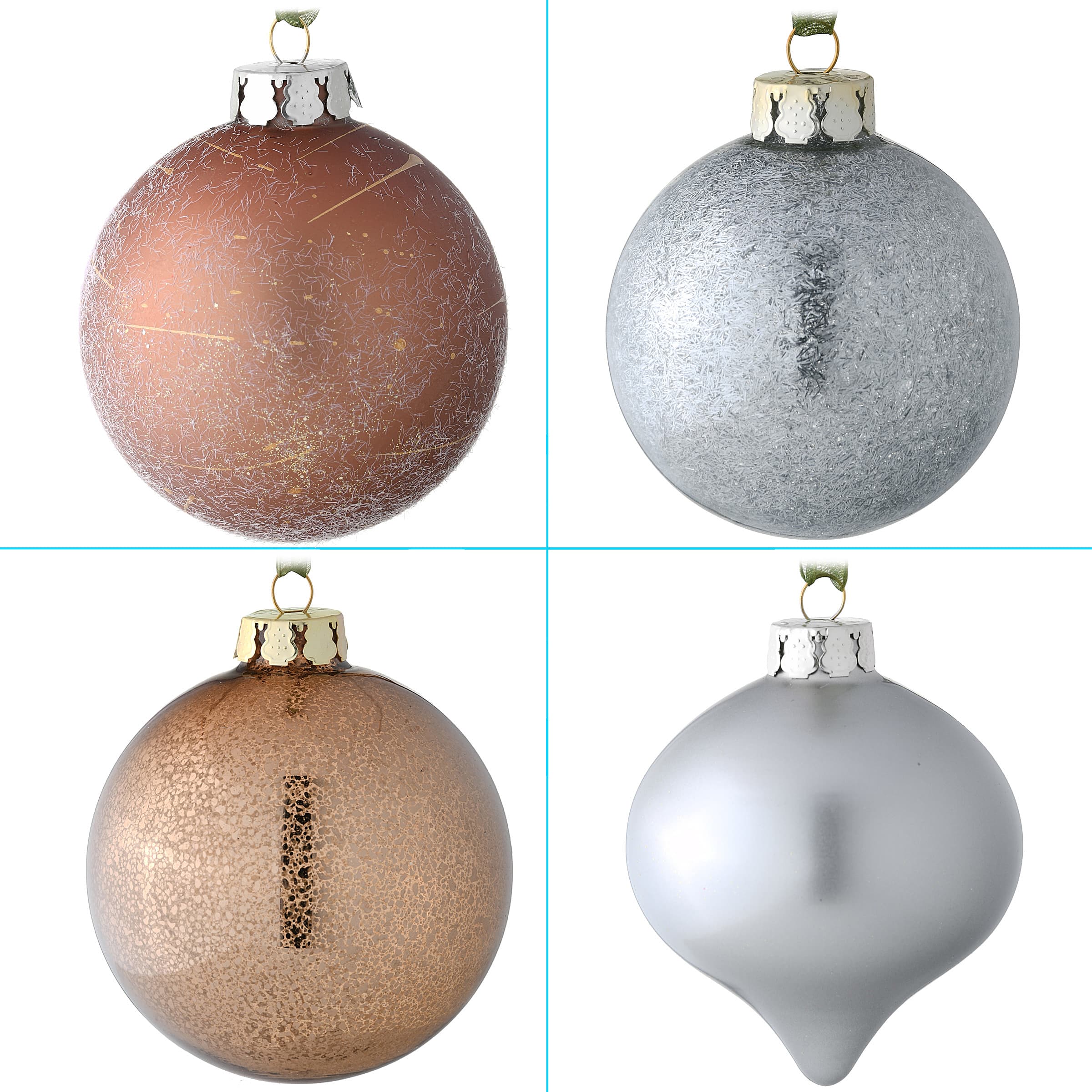 20ct. Yuletide Glam Collection Glass Ornaments