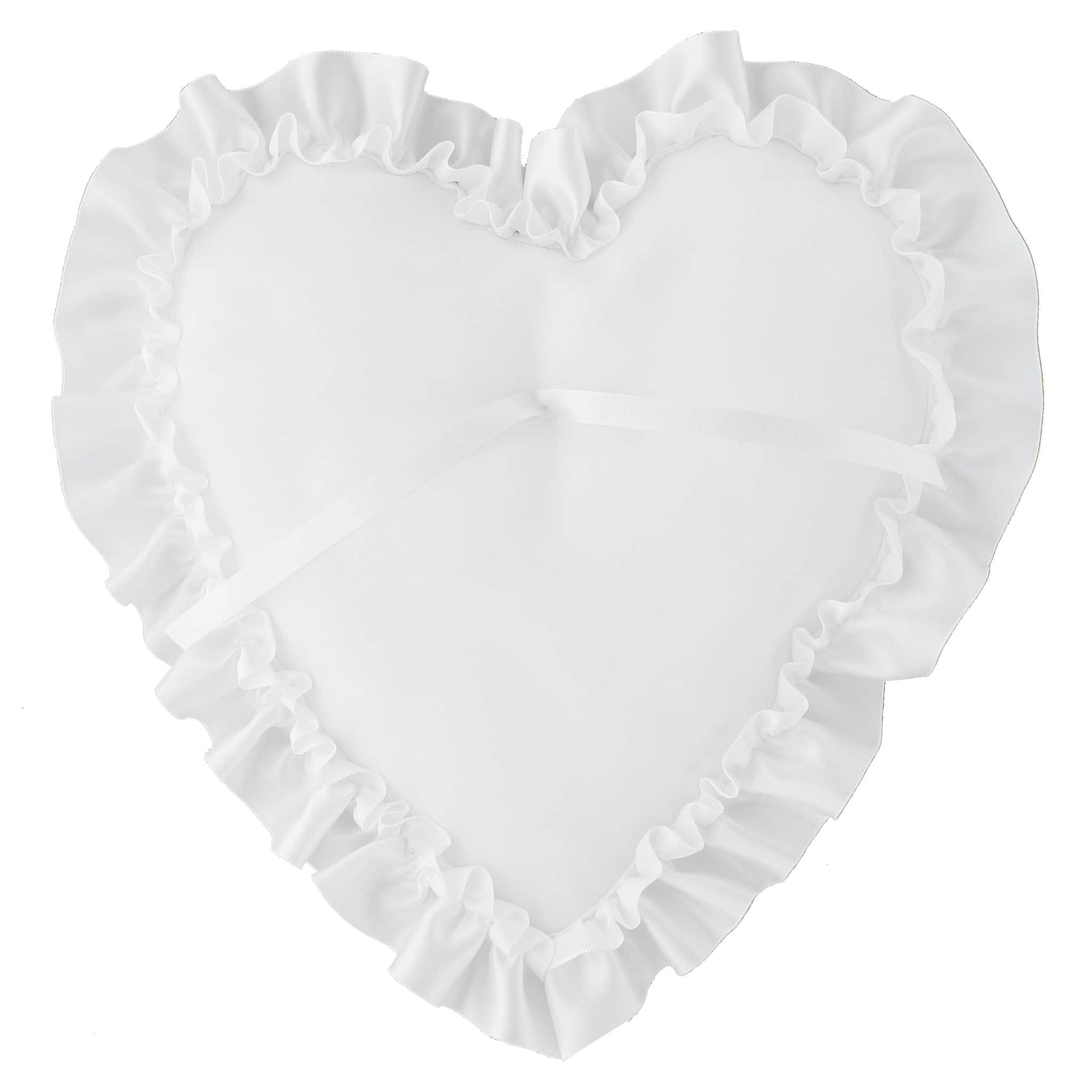 Atlantic White Satin Edge Heart Pillow