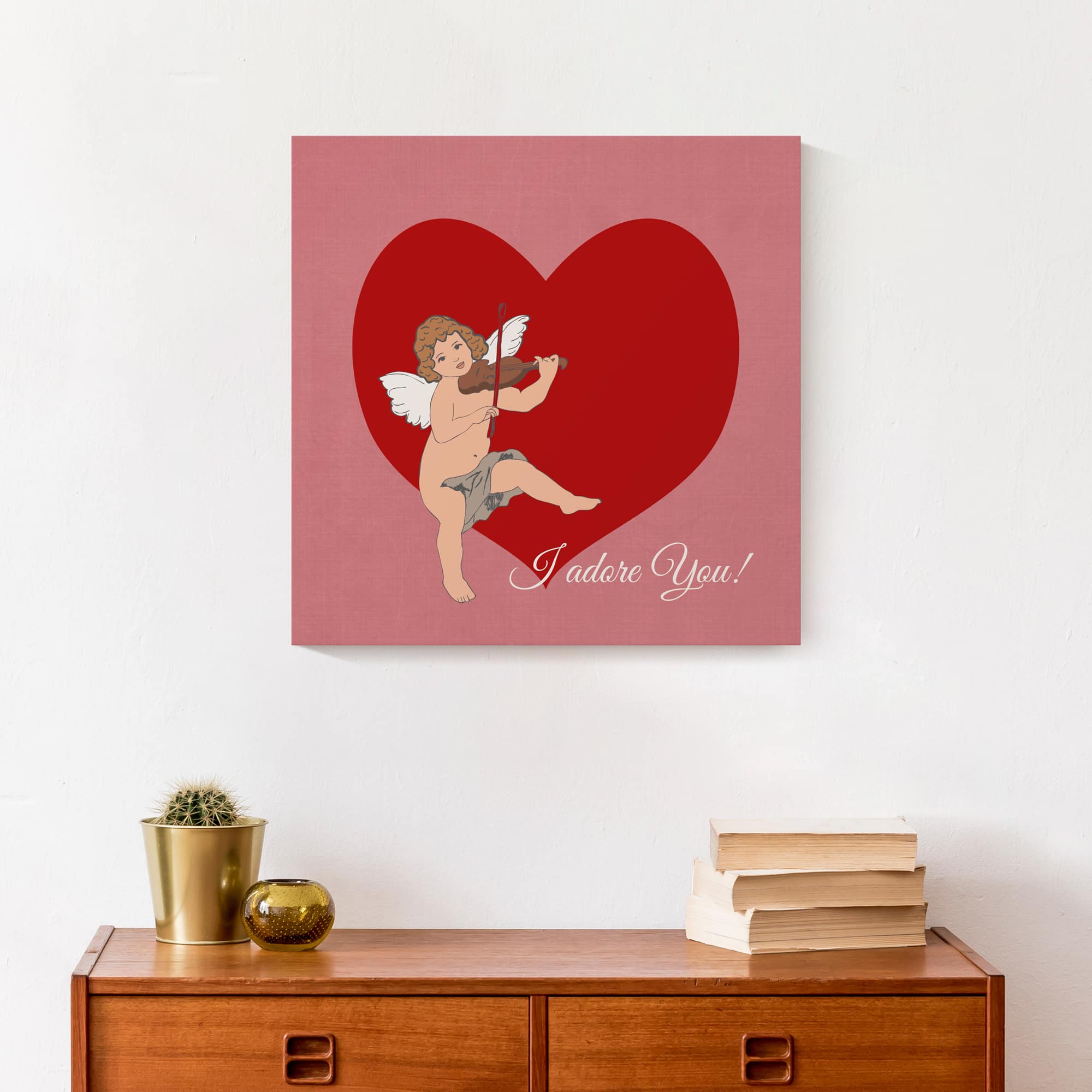 Cupid Heart 16&#x22; x 16&#x22; Canvas Wall Art