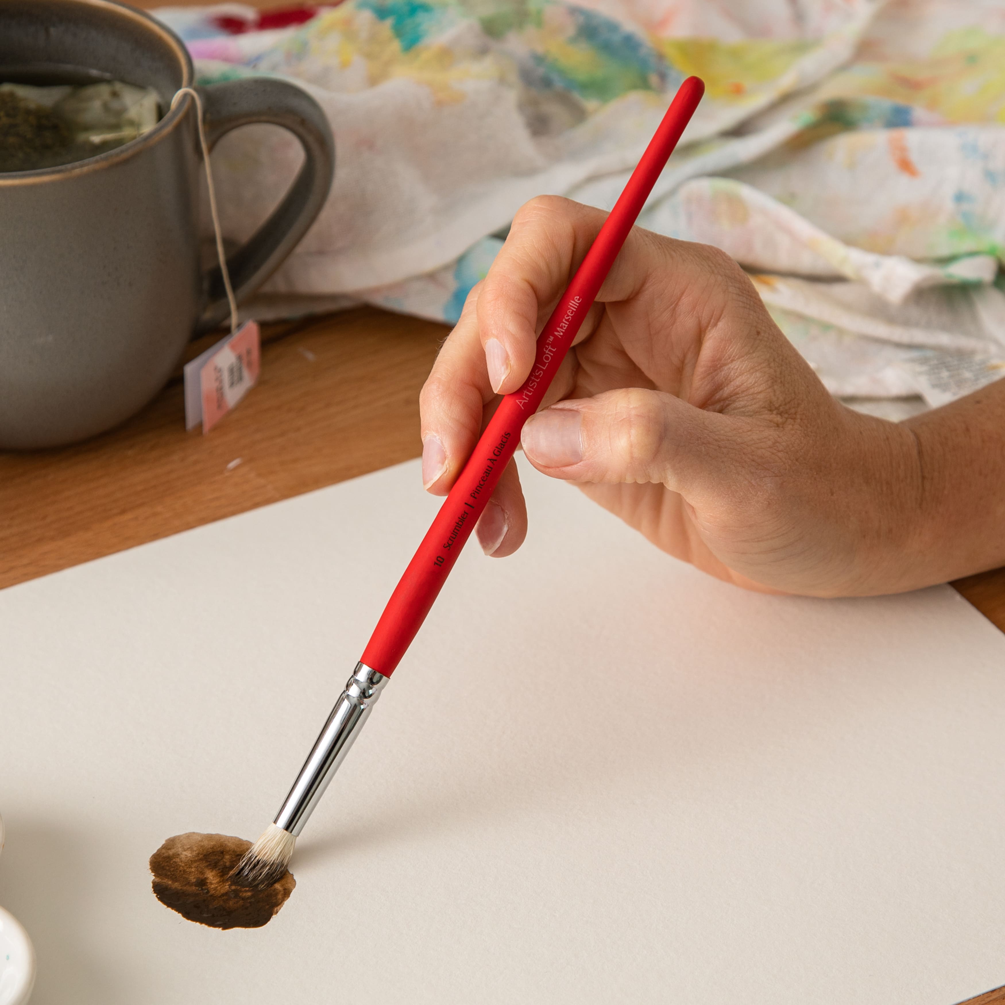 12 Pack: Marseille Fitch Short Handle Scrumbler Brush by Artist's Loft™