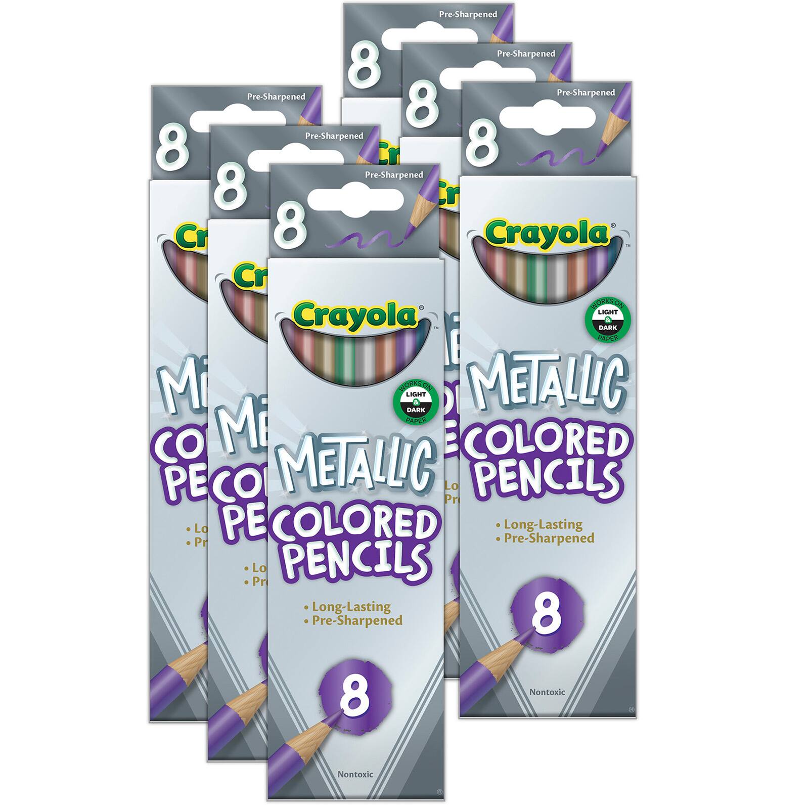 Crayola&#xAE; Metallic Colored Pencils, 6 Packs of 8
