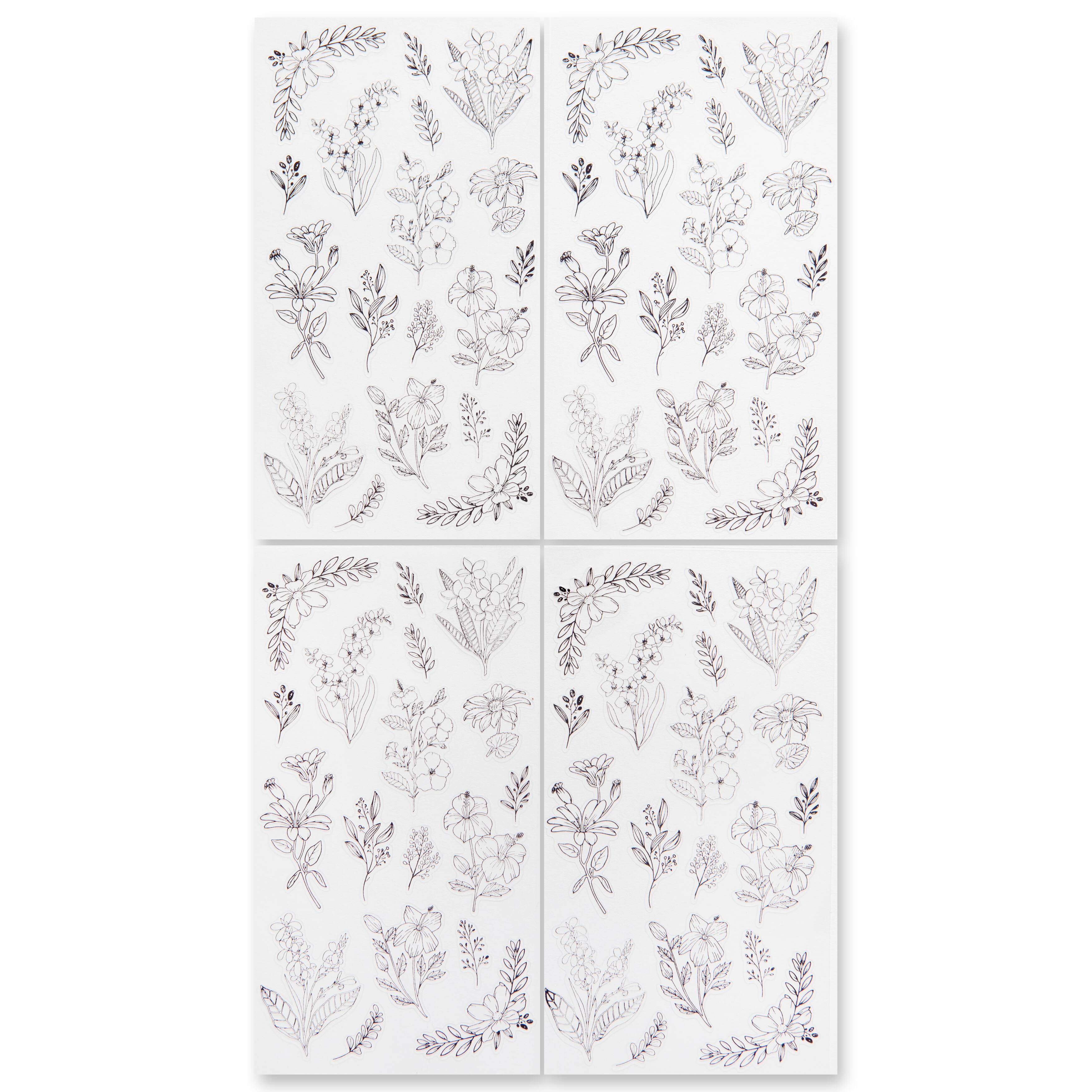 12 Pack: Black Flower Stickers by Recollections™