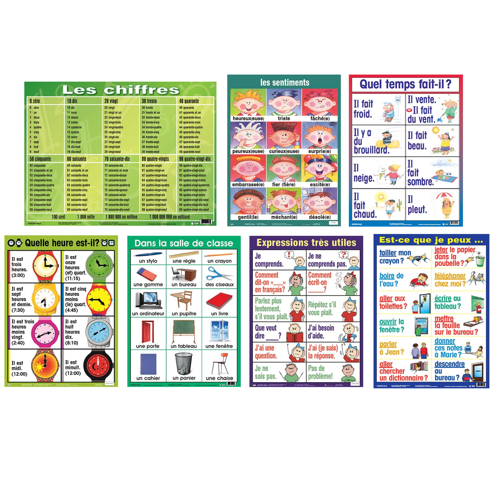Poster Pals® French Essential Classroom Posters, 7ct.
