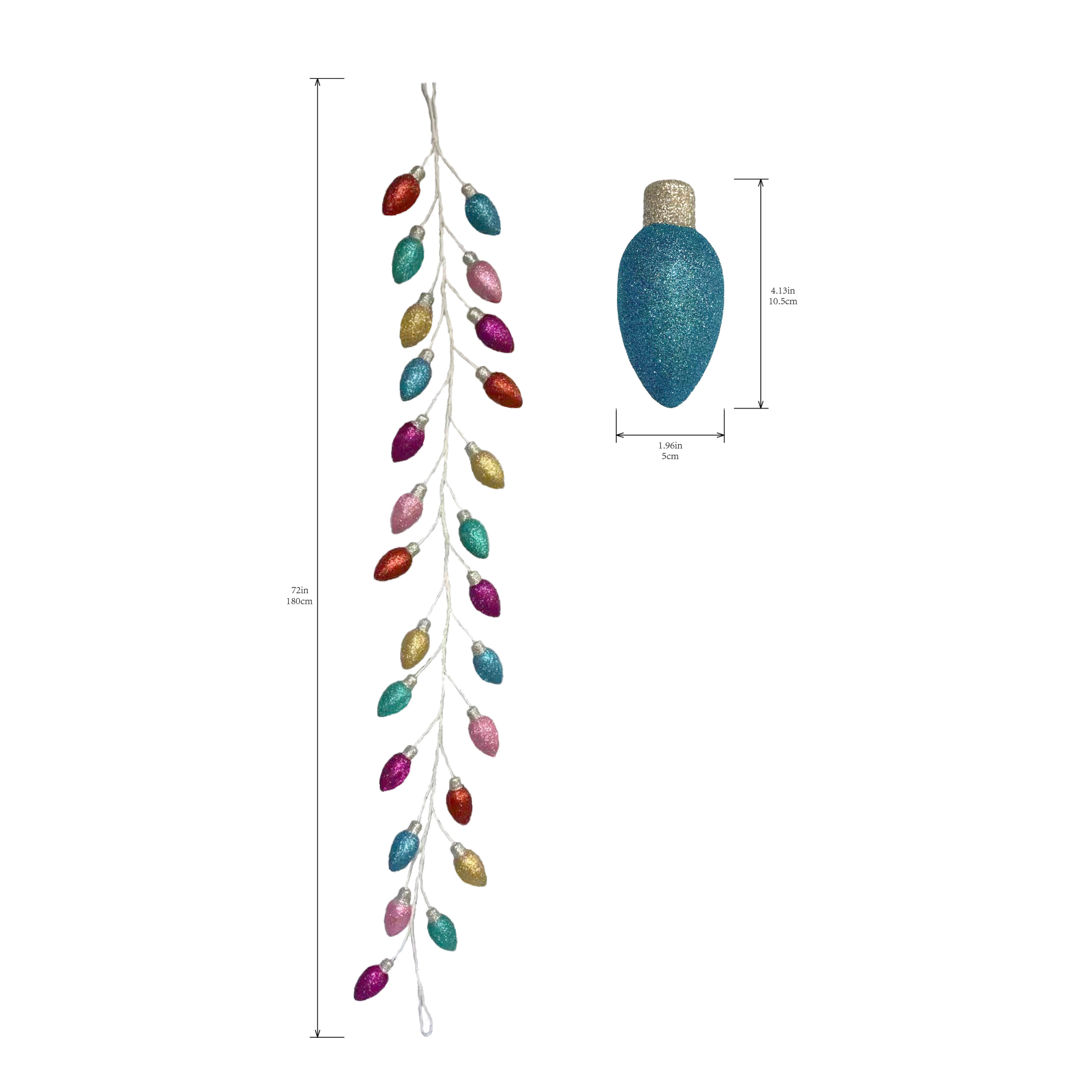 6ft. Glitter Rainbow Light Bulbs Garland by Ashland&#xAE;
