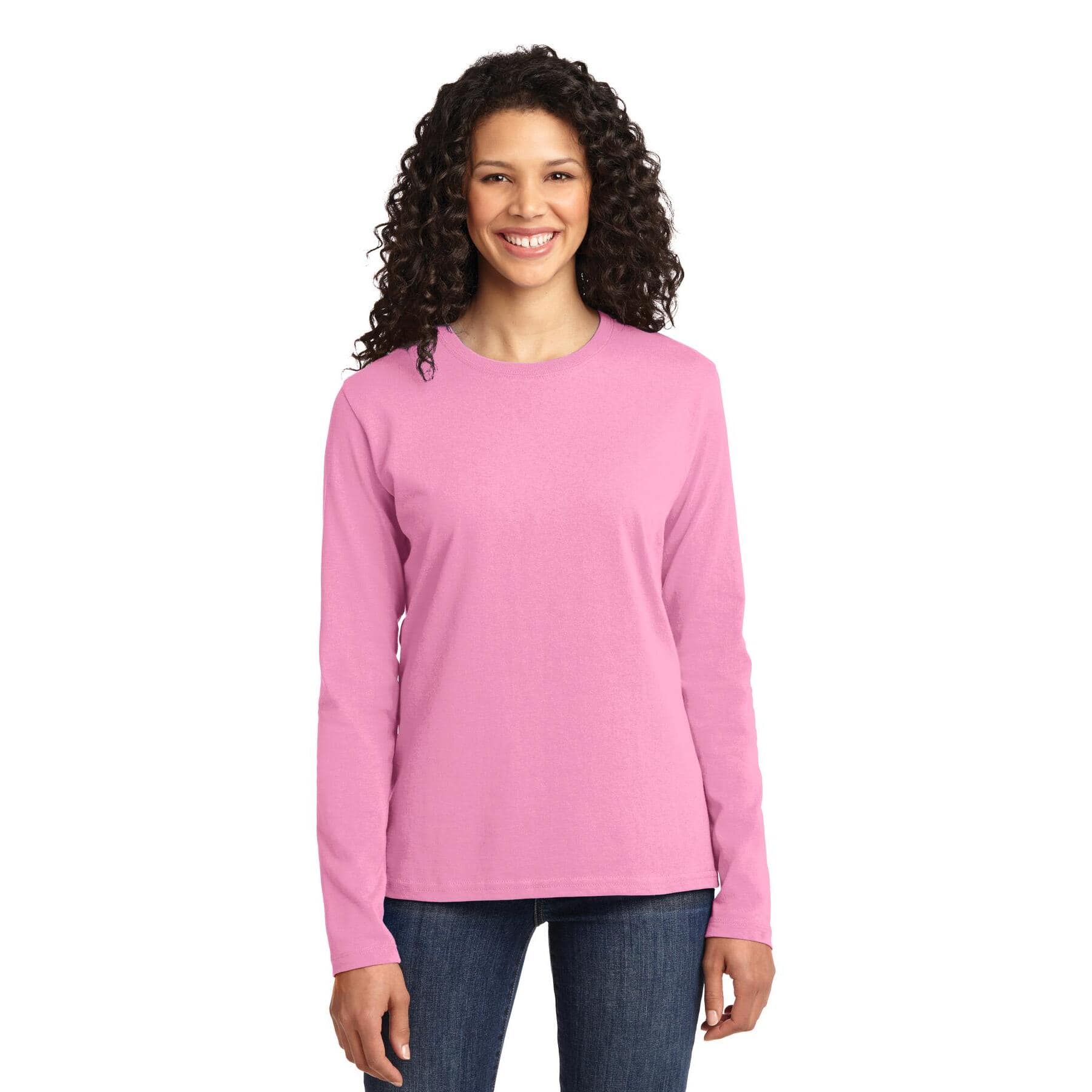 Port & Company® Core Cotton Colors Long Sleeve Ladies T-Shirt