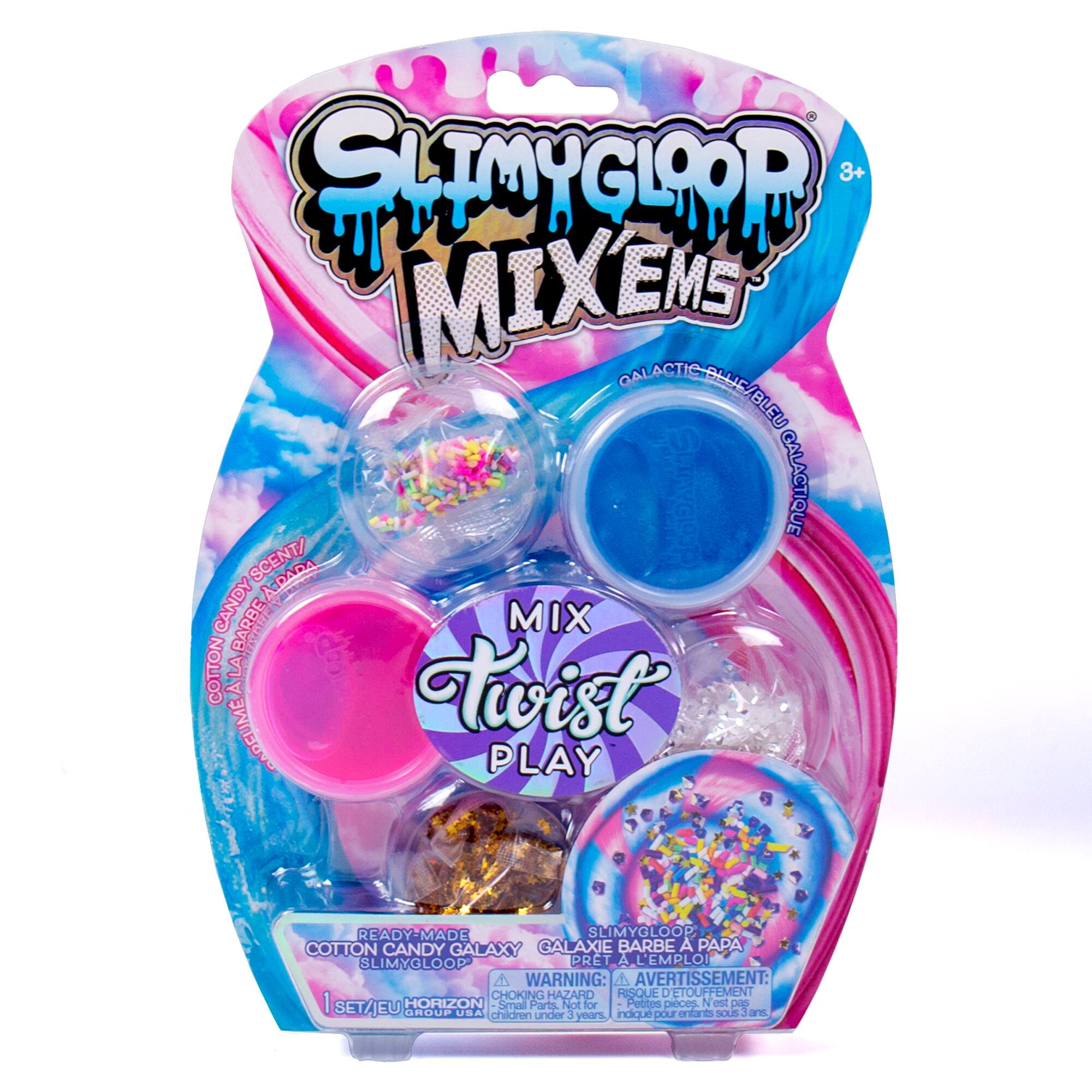 Scented Cloud Slime Slimygloop Mixems Twists Cotton Candy Galaxy Sprinkles Add-Ins Metallic Slime Glitter by Horizon Group USA Embellishments multicolor