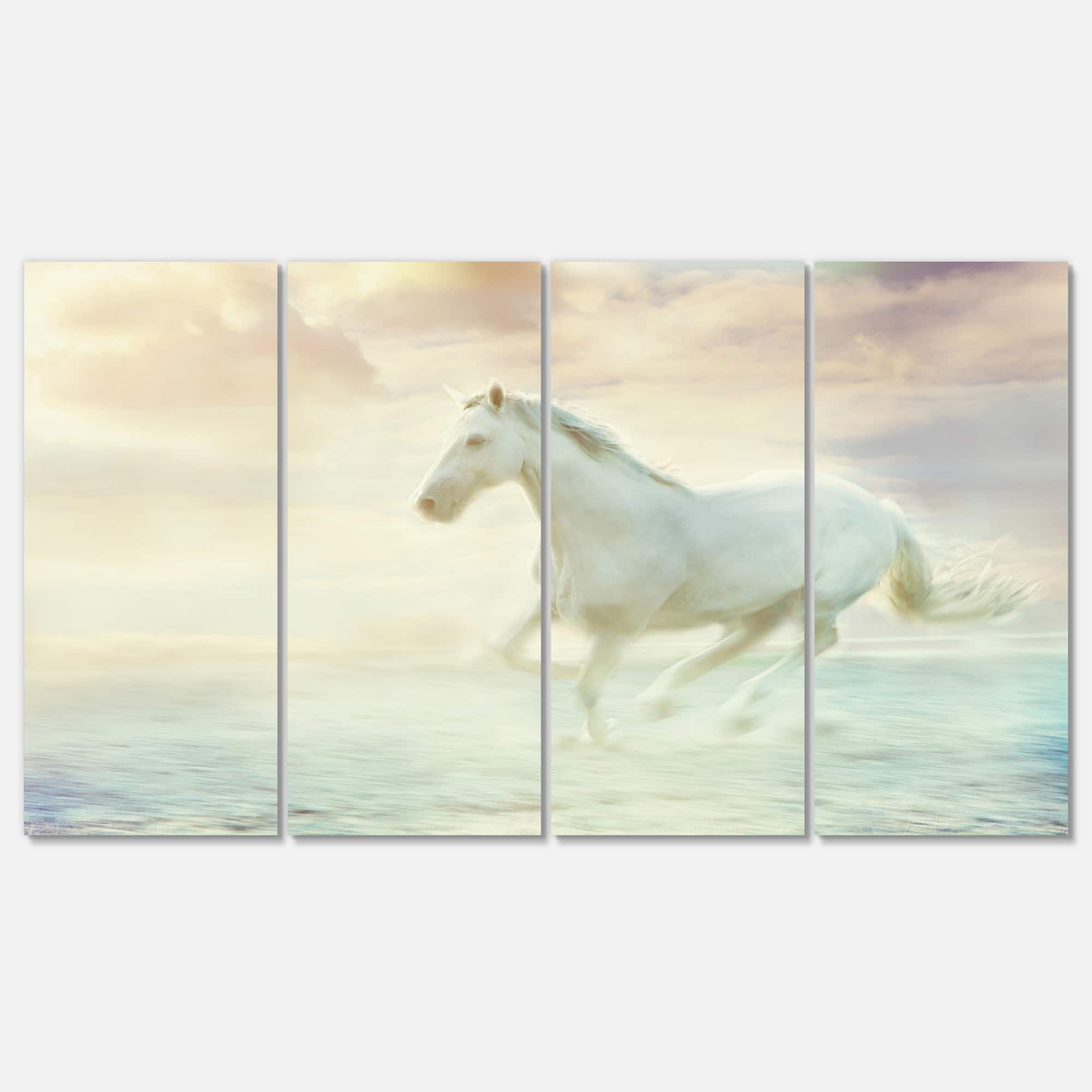 Designart - Fantasy White Horse - Animal Canvas Art Print
