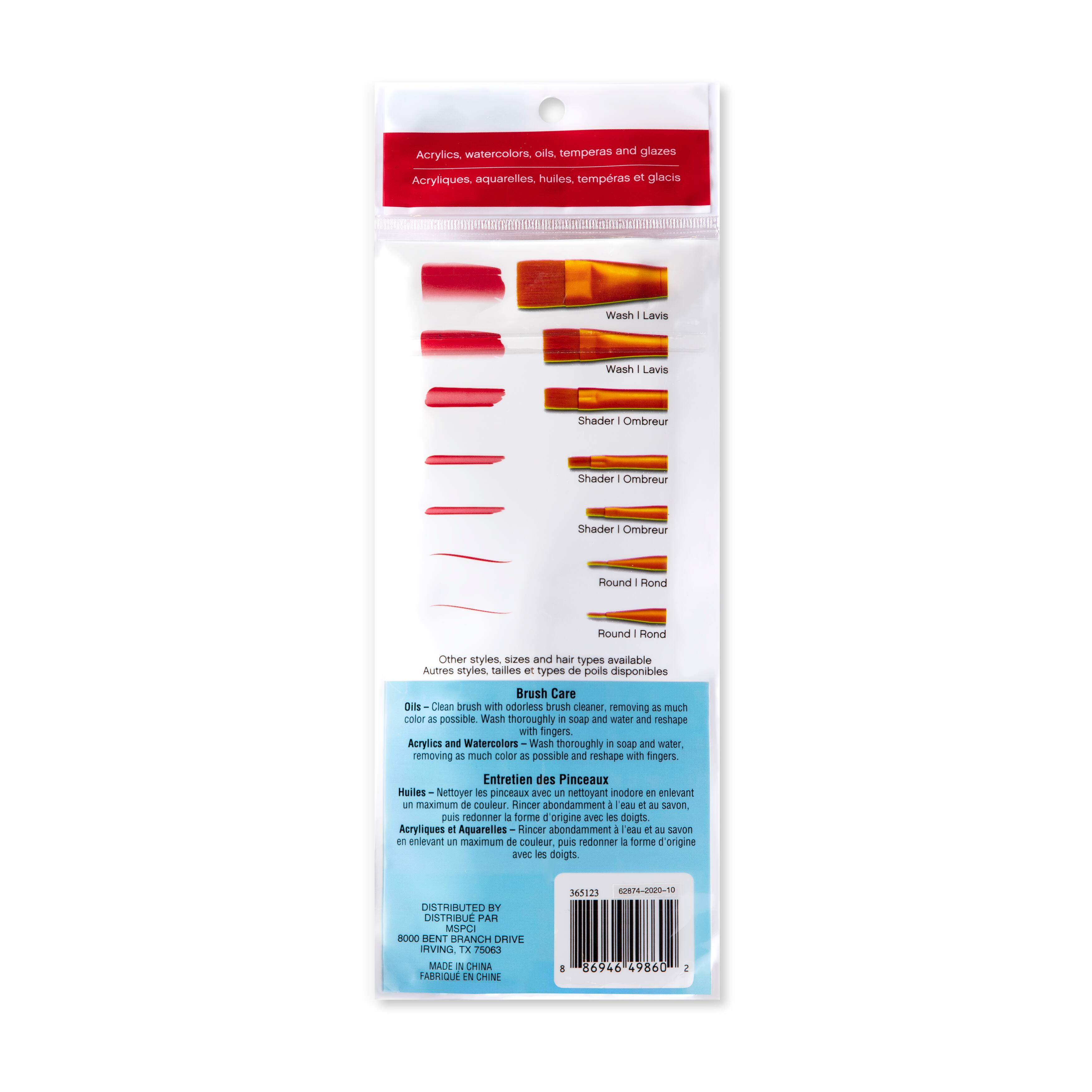 9 Pack: Golden Taklon Variety Brush Set by Craft Smart®