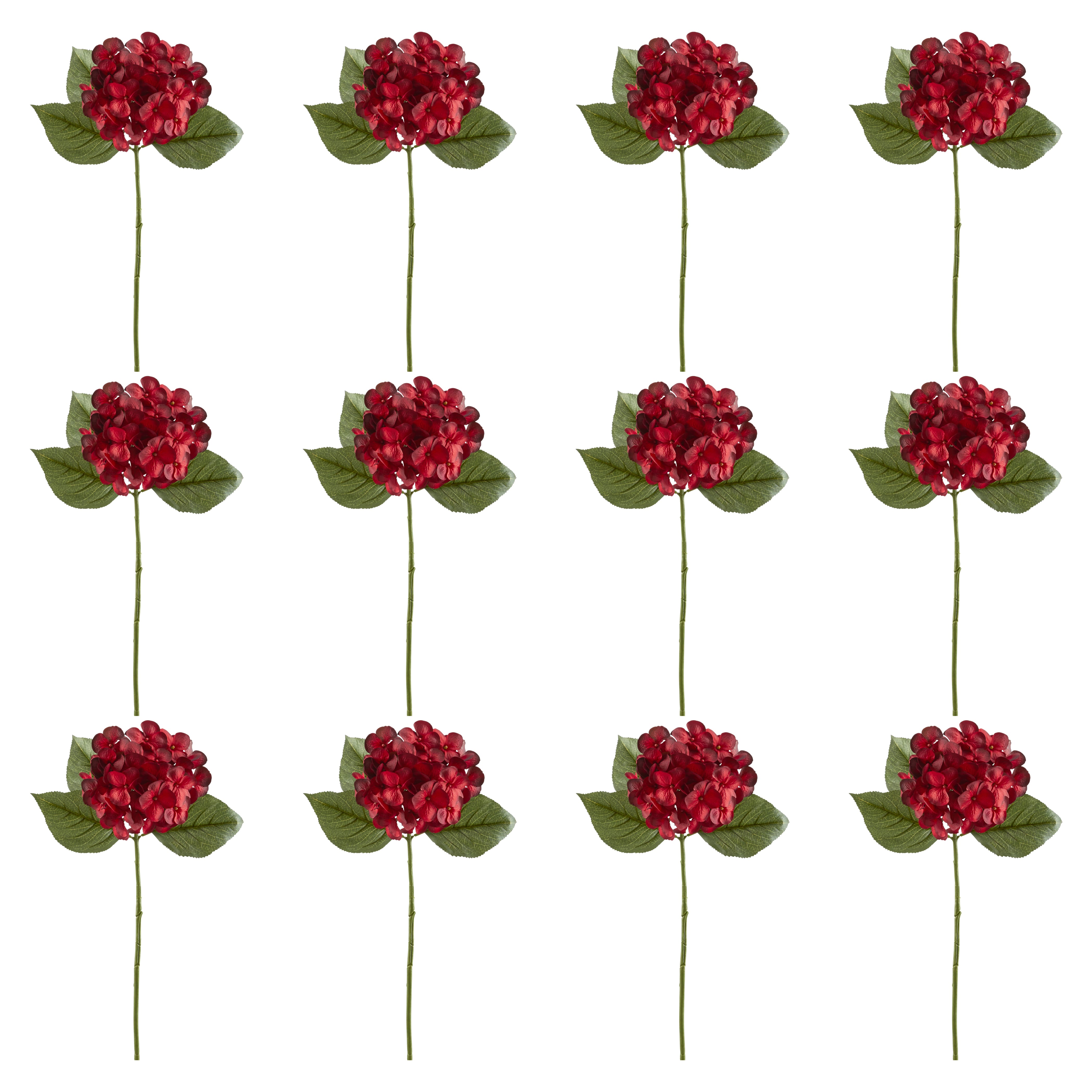 12 Pack: Burgundy Hydrangea Stem by Ashland&#xAE;