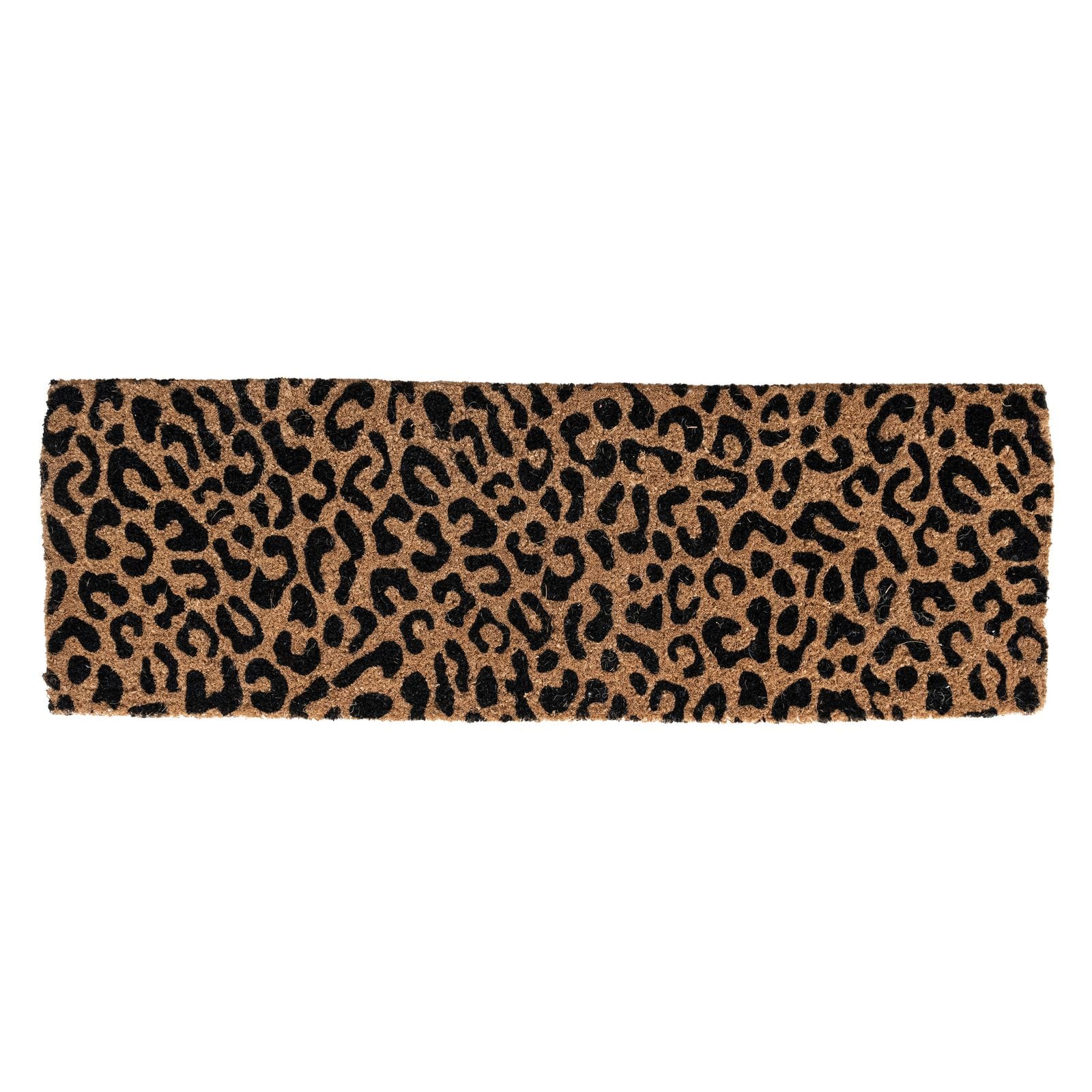 Hello Honey® 47" x 16" Natural Coir Double Doormat with Leopard Print
