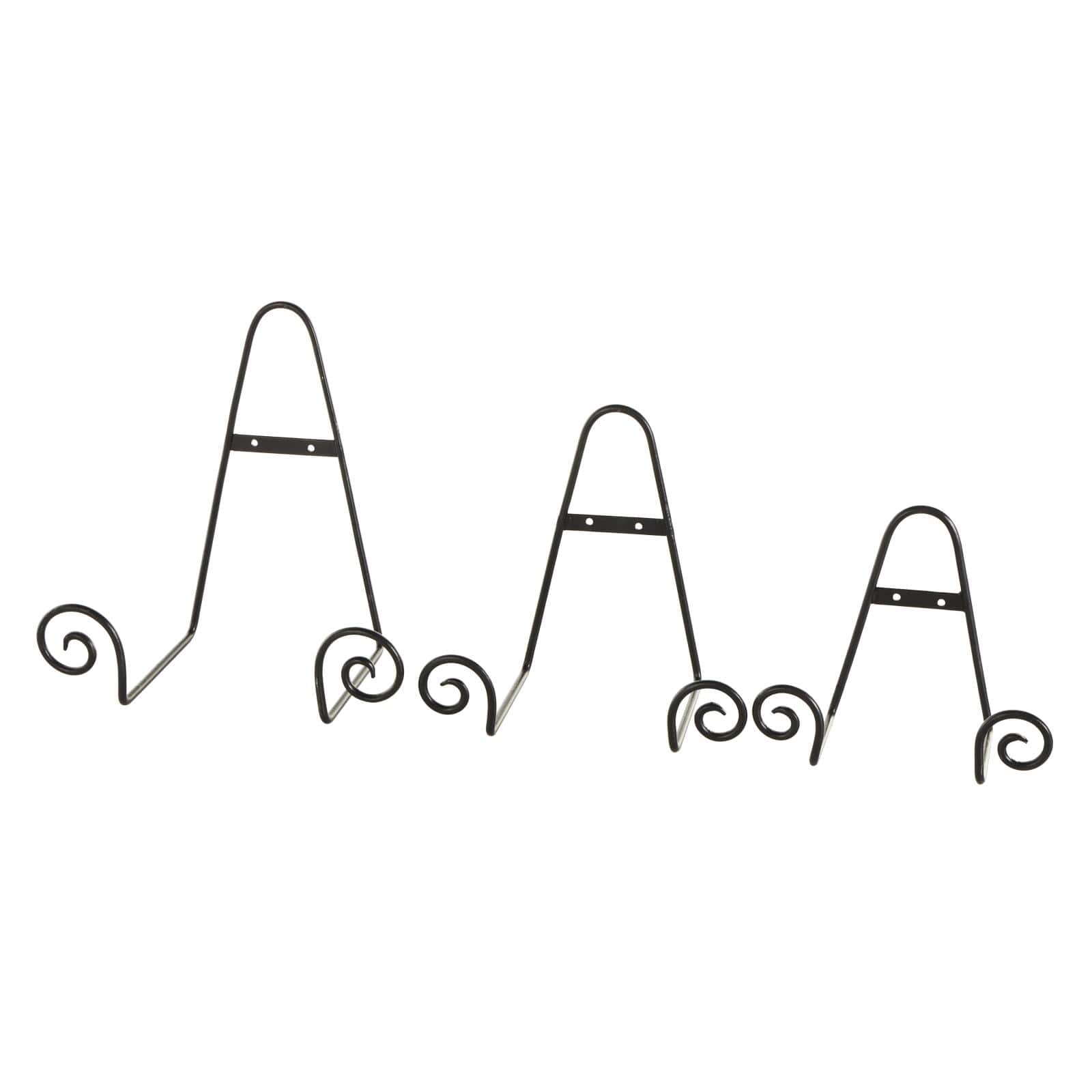 Black Metal Scroll Hanging Wall Rack Display Easel Set