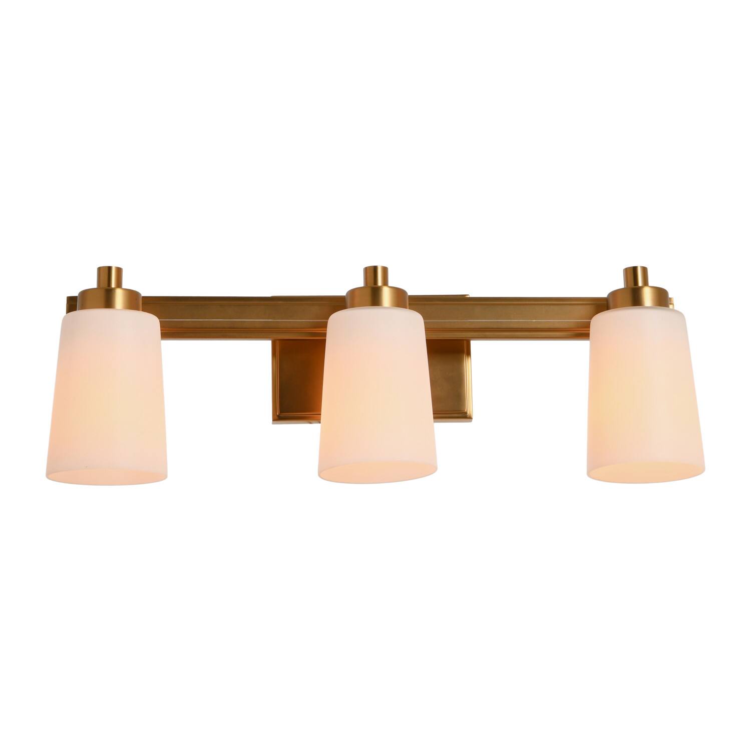 Hello Honey® Robert Stevenson Lighting Sullivan Park Frosted Glass & Metal 3-Light Vanity