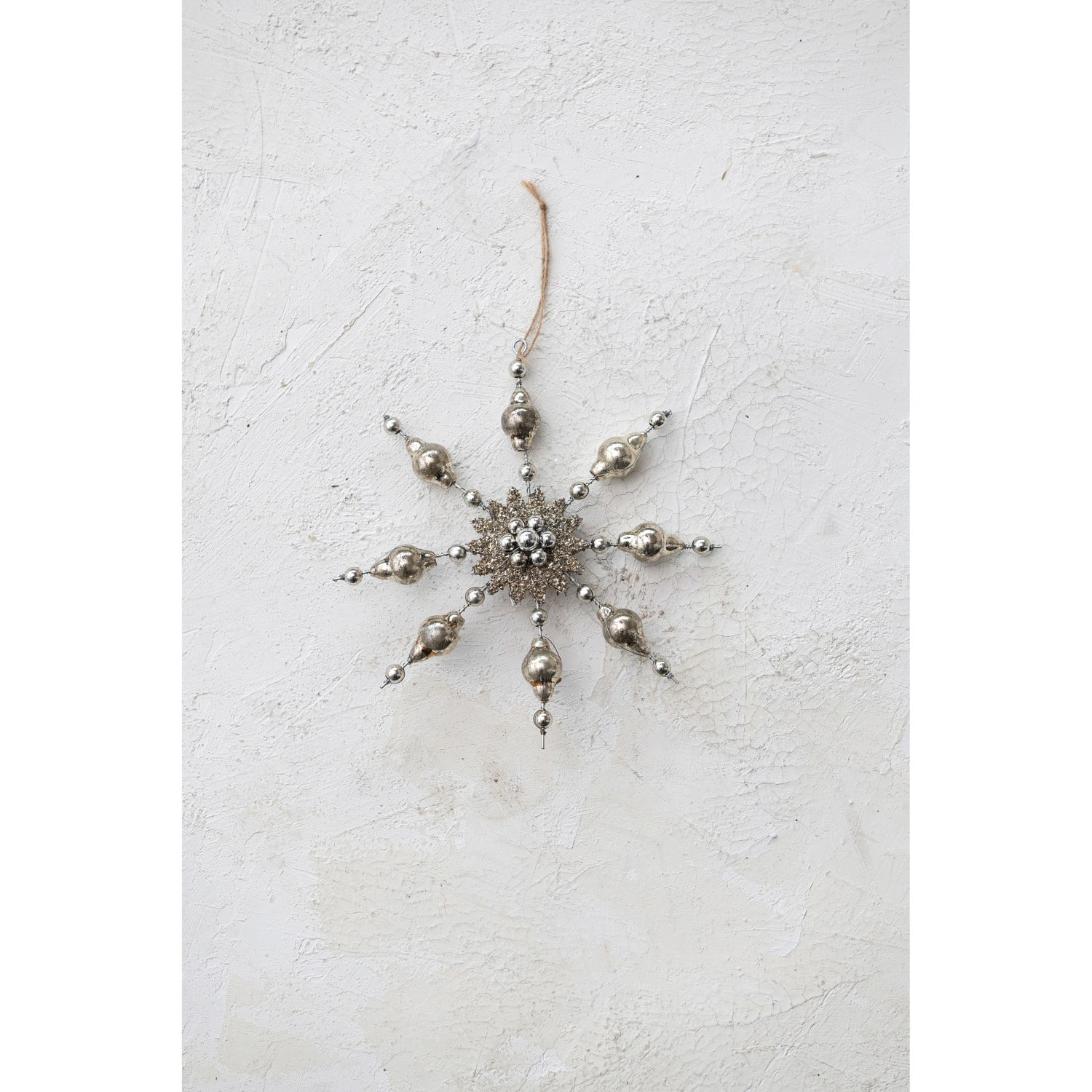 Hello Honey® 7" Silver Glass Snowflake Ornament