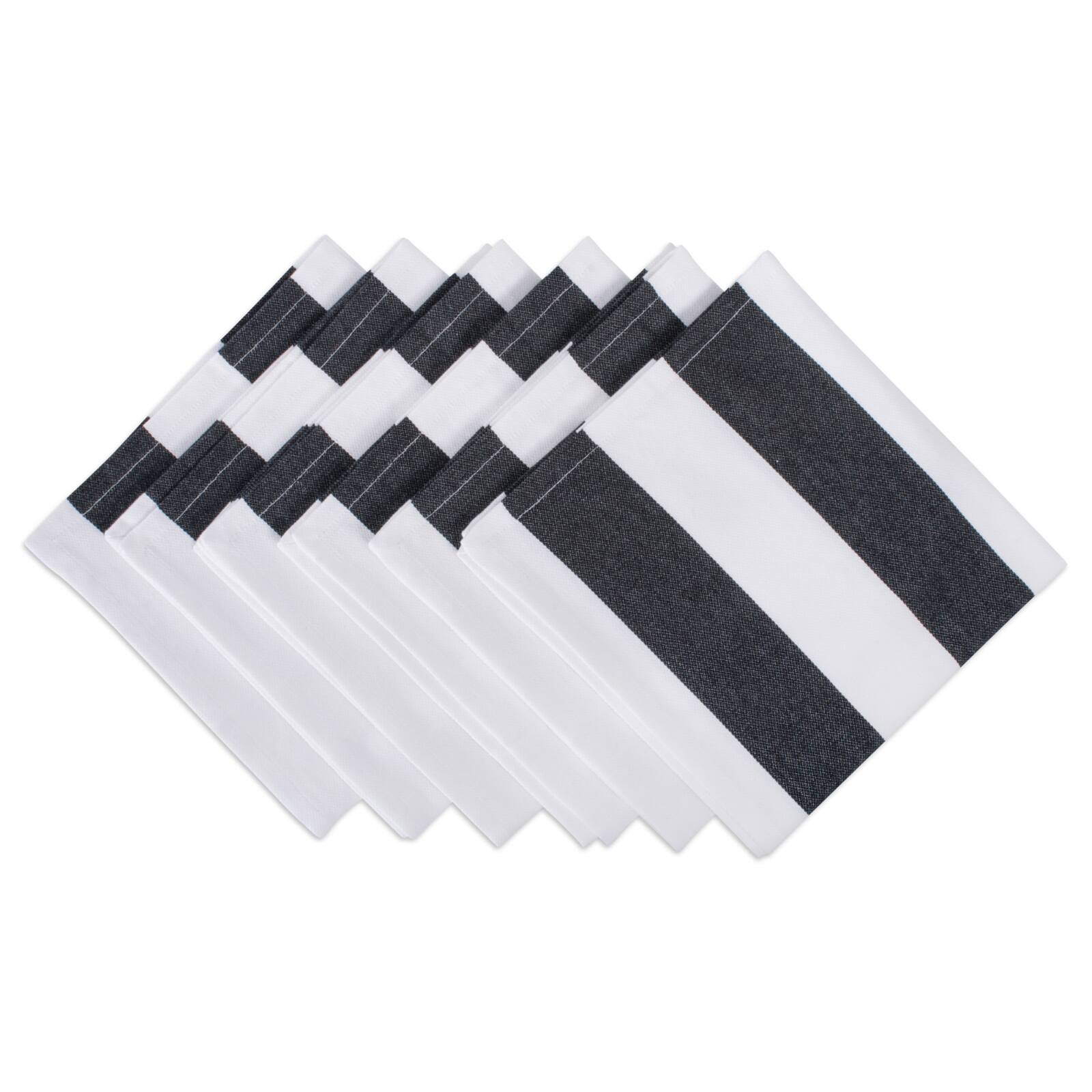 Black/White Dobby Stripe Napkin, 6ct.